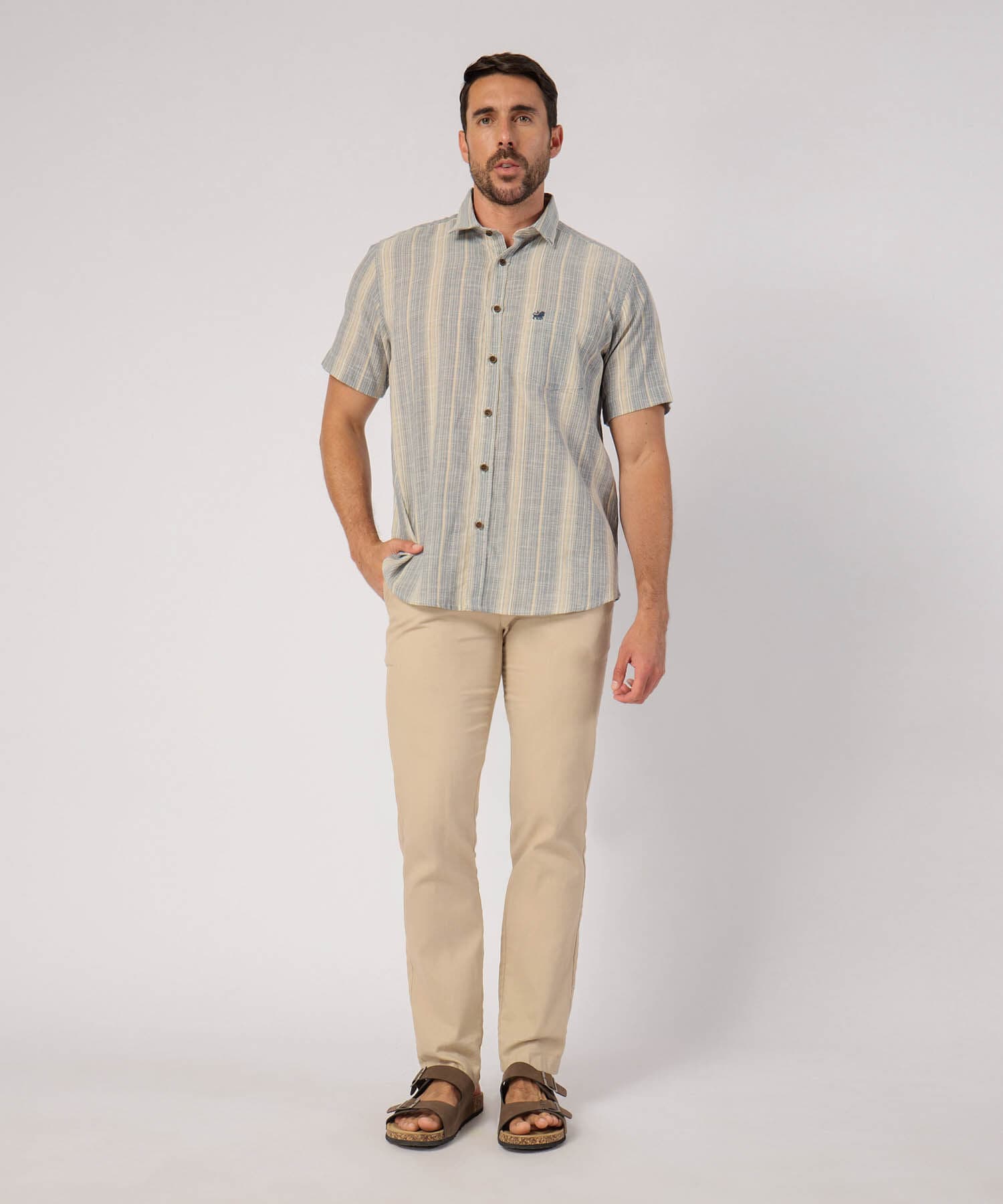 Camisa Valle Natural azul marino para hombre, vista 2