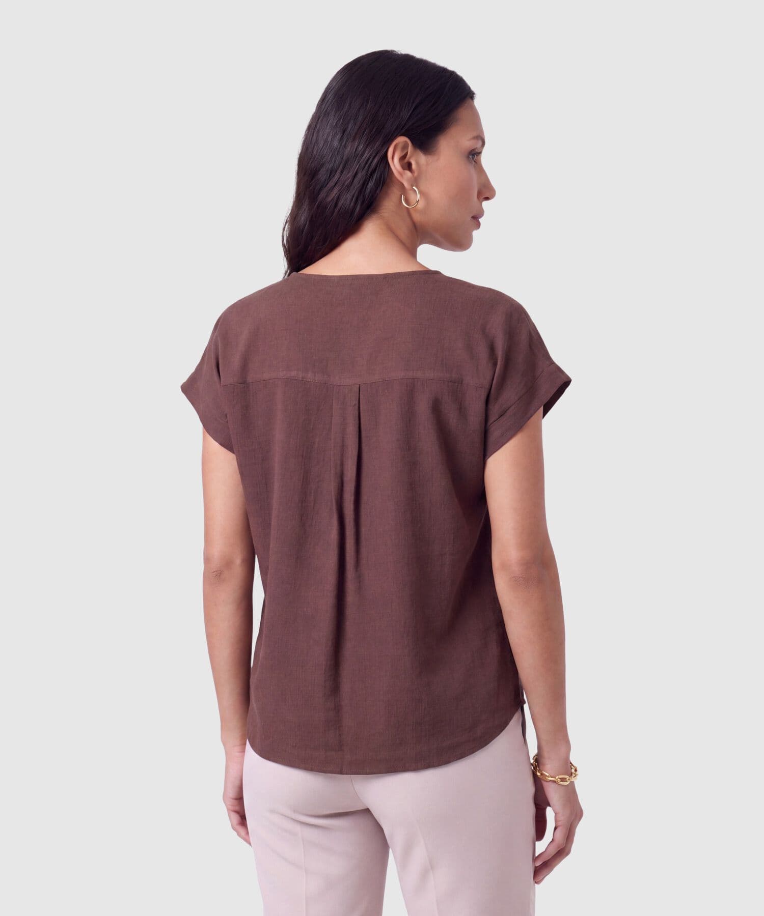 Blusa Oliva Sastre café para mujer, vista 4