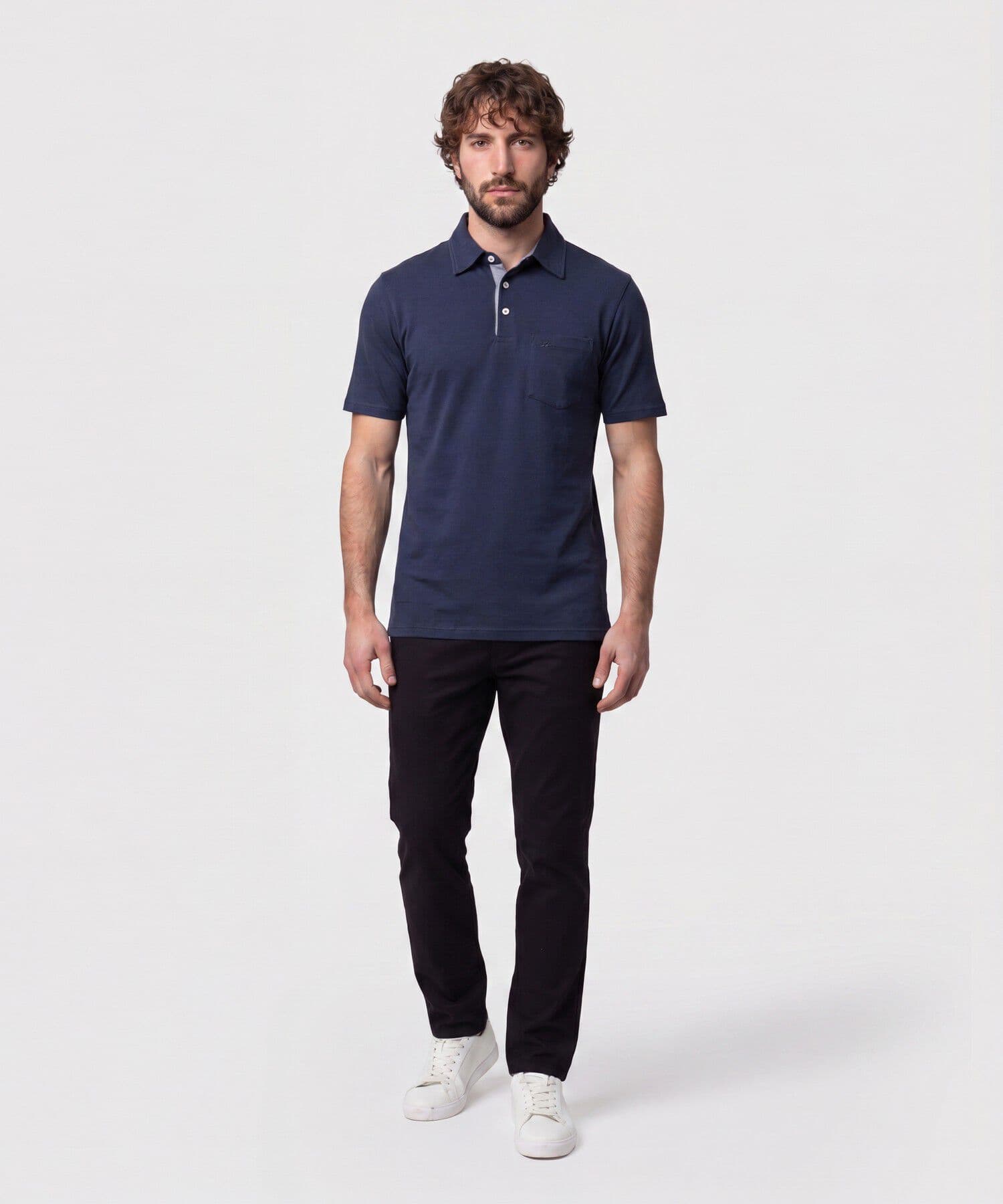 Polo Flora Suave azul marino para hombre, vista 2