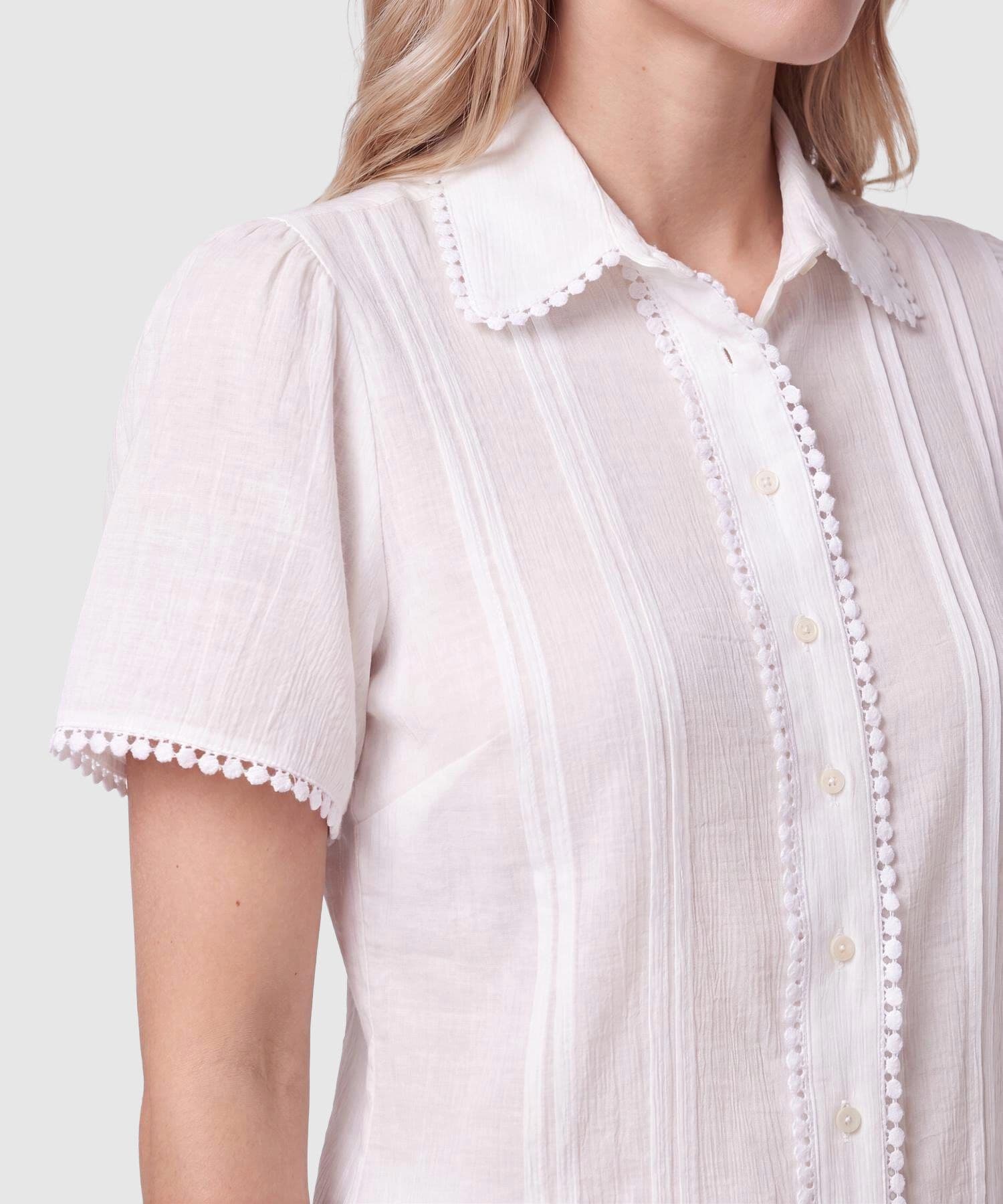 Camisa Encanto Clásico blanco para mujer, vista 3