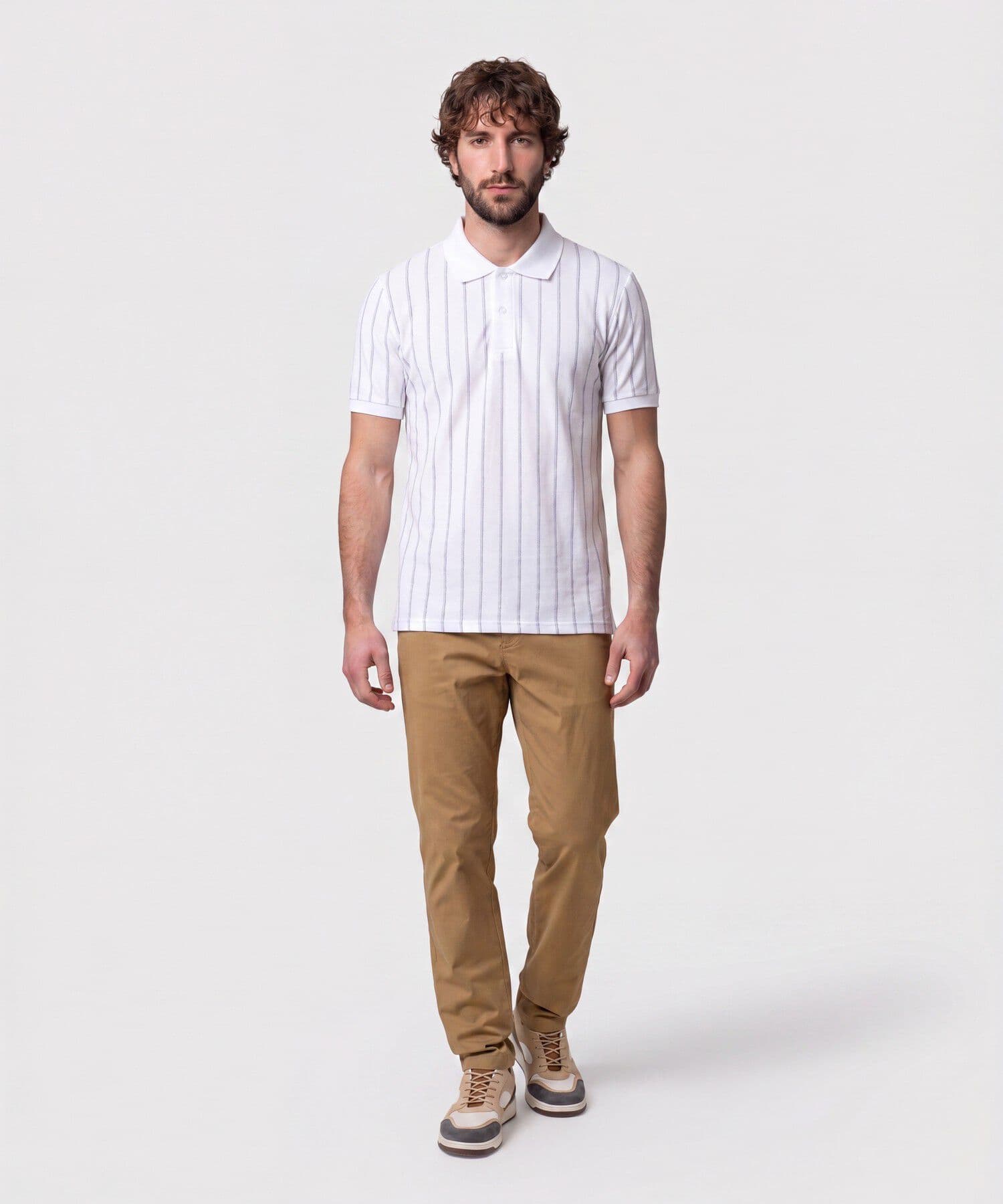 Polo Dalia Clásico blanco para hombre, vista 2