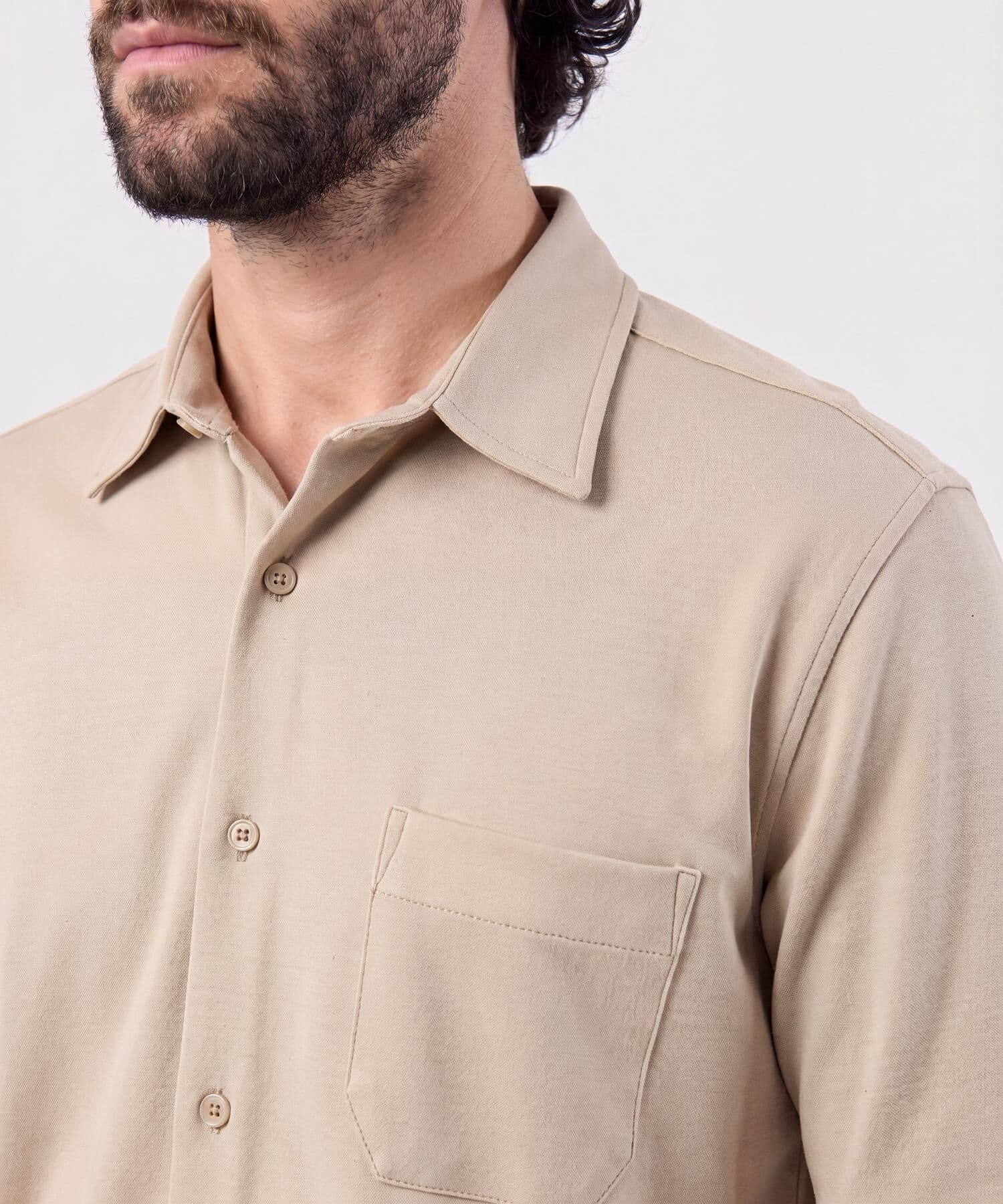 Camisa Oliva de Ciudad café para hombre, vista 3