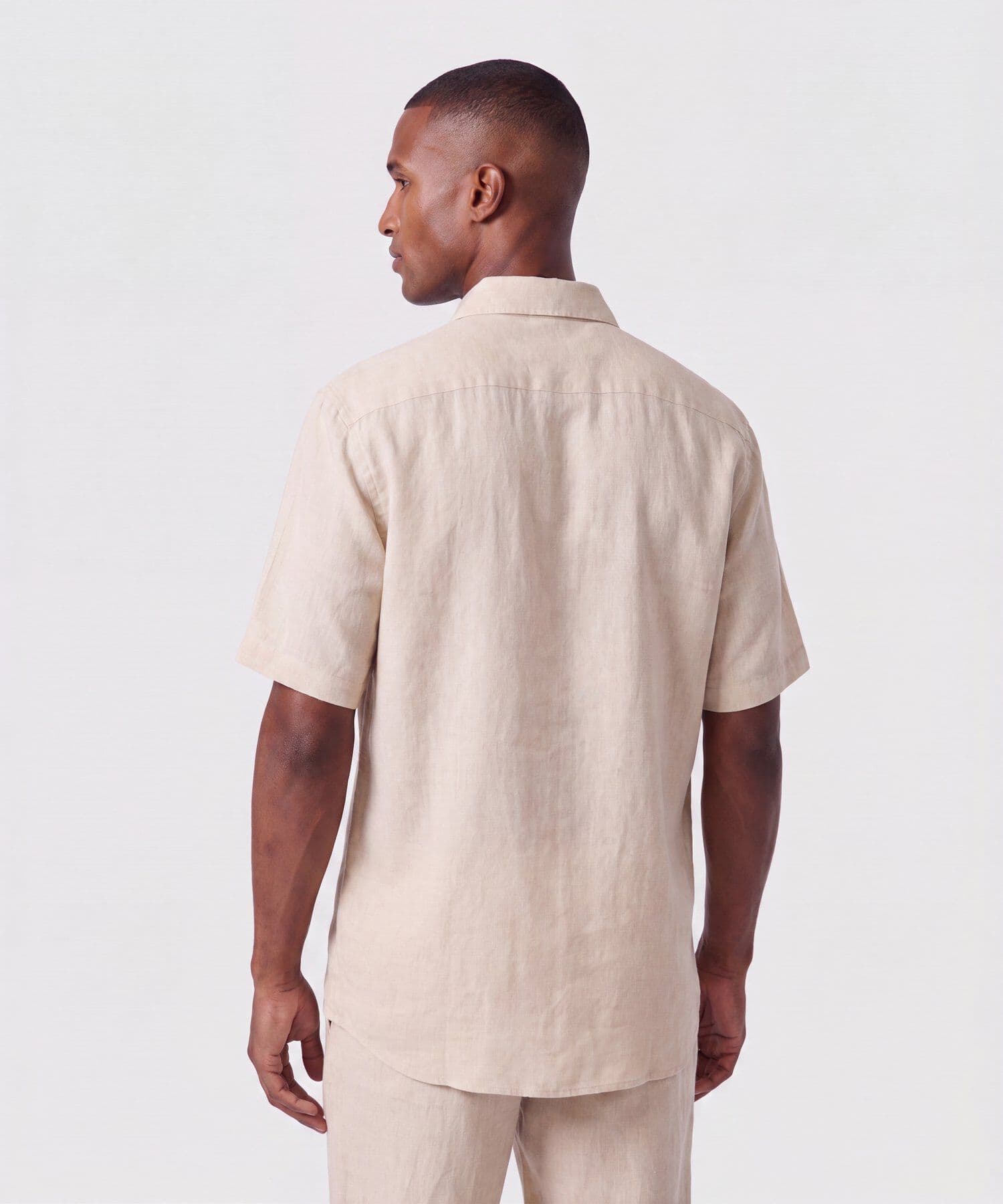 Camisa Amalia Relajado arena para hombre, vista 4