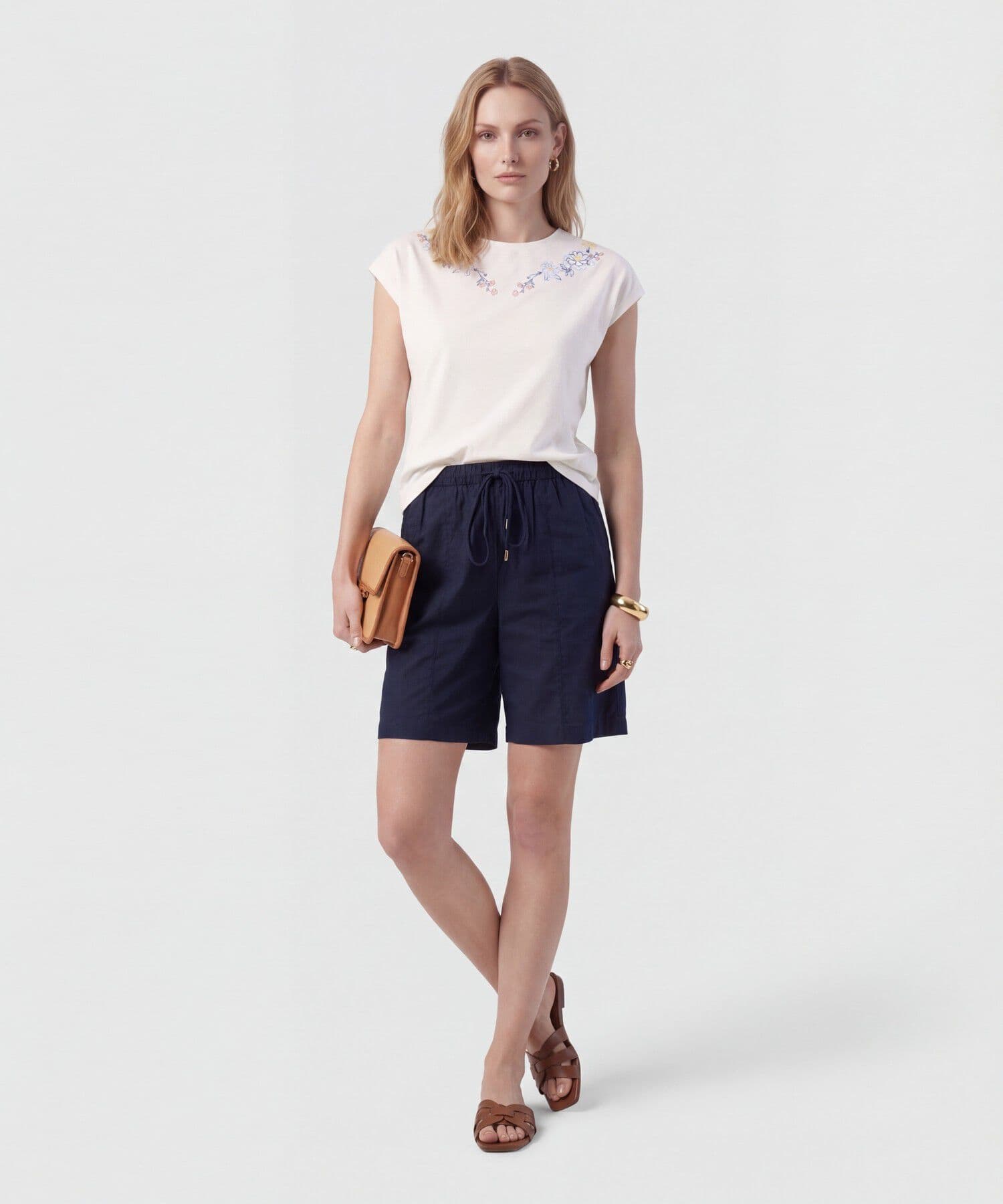 Bermuda Elisa Urbano azul marino para mujer, vista 2