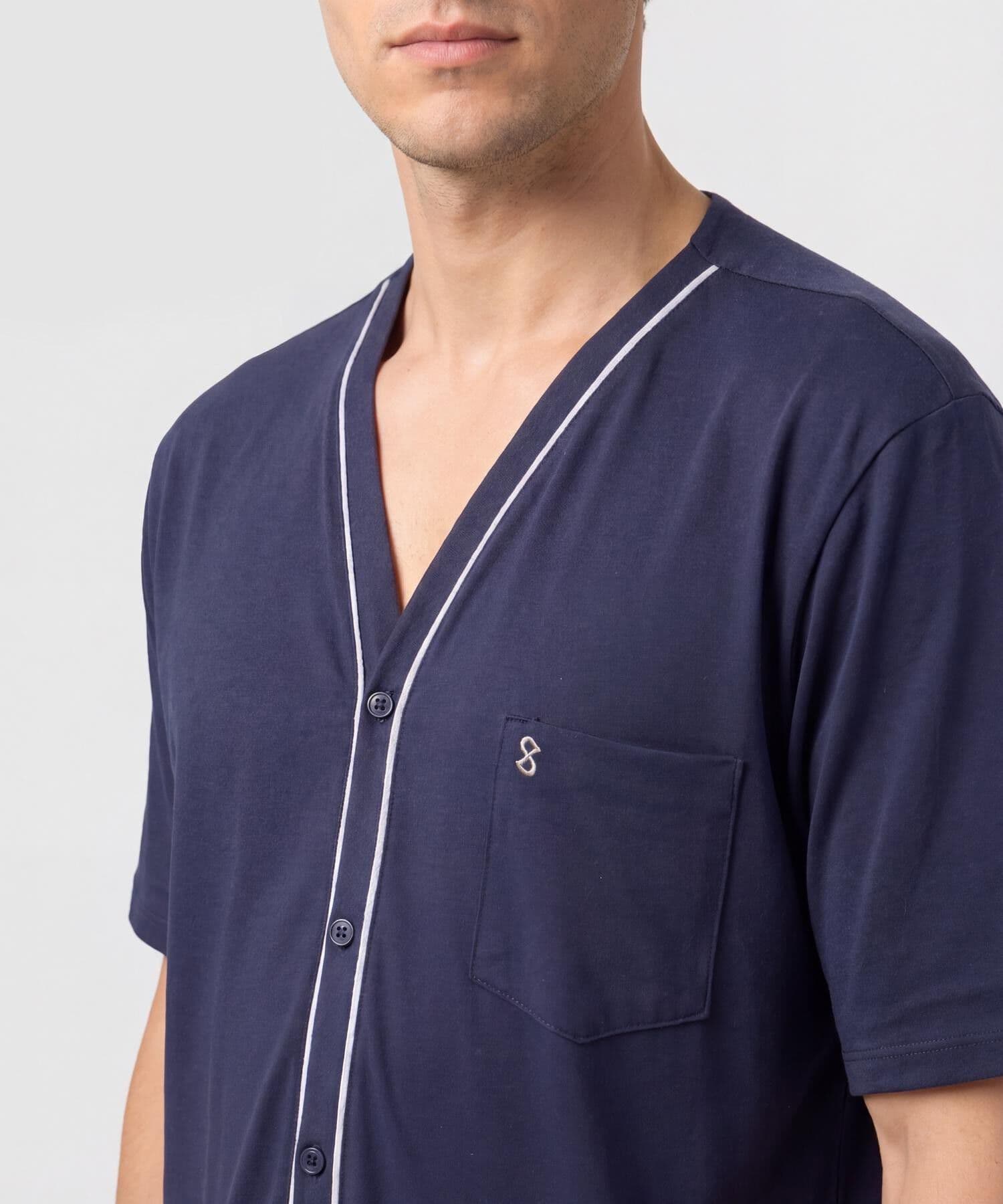 Pijama Cauce Suave azul marino para hombre, vista 4