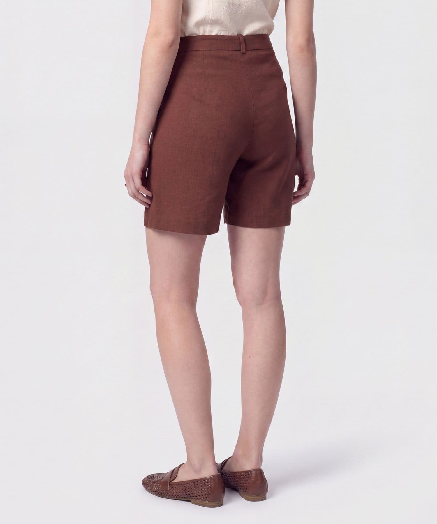 Bermuda Sabana Relajado café para mujer, vista 4