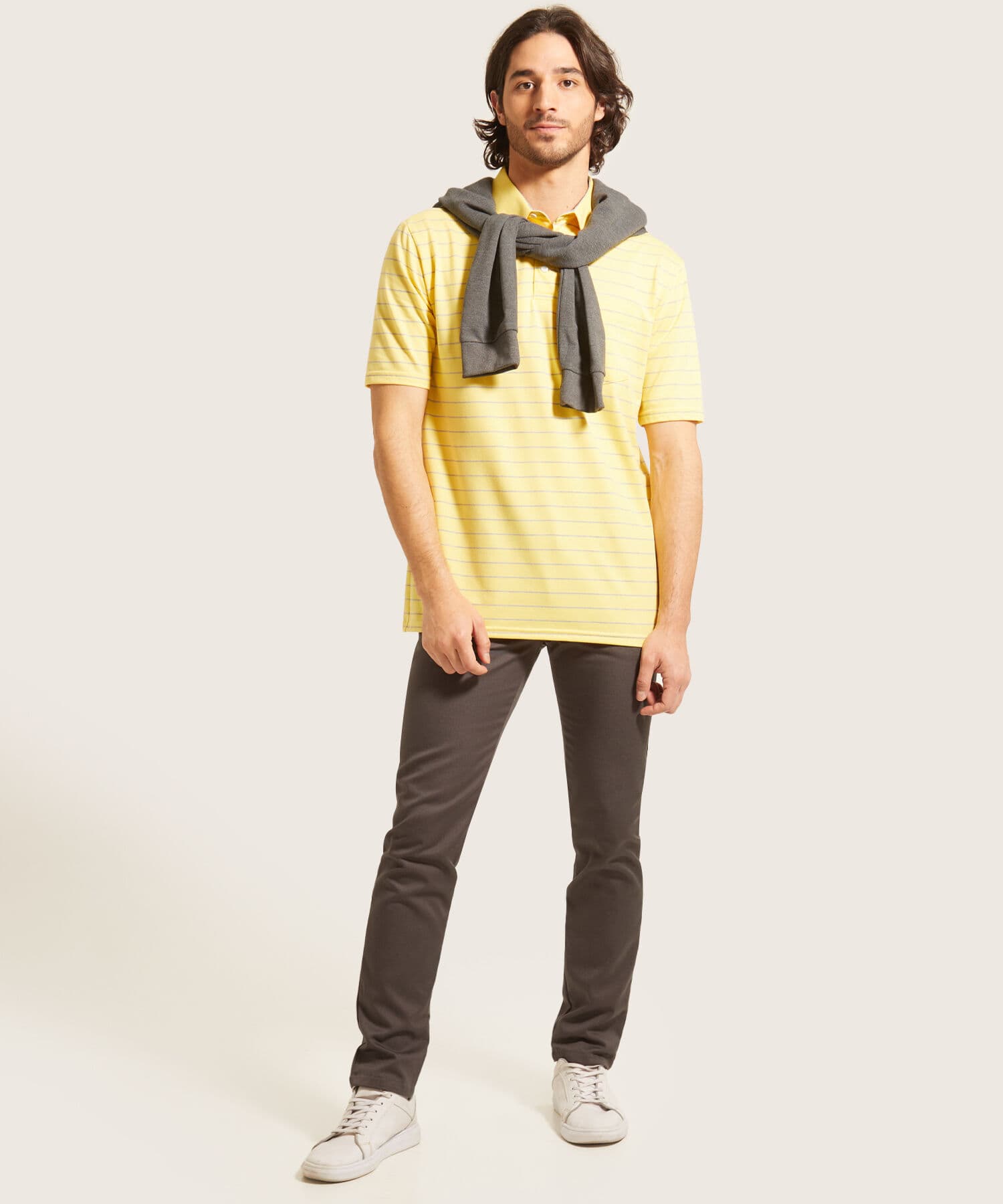 Polo Niebla Minimalista coral para hombre, vista 2