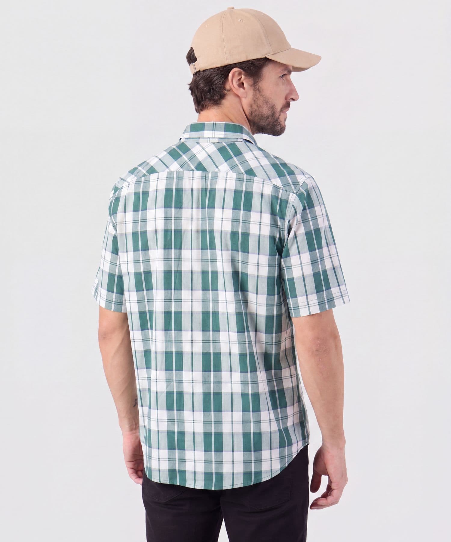 Camisa Niebla Texturizado verde oliva para hombre, vista 4