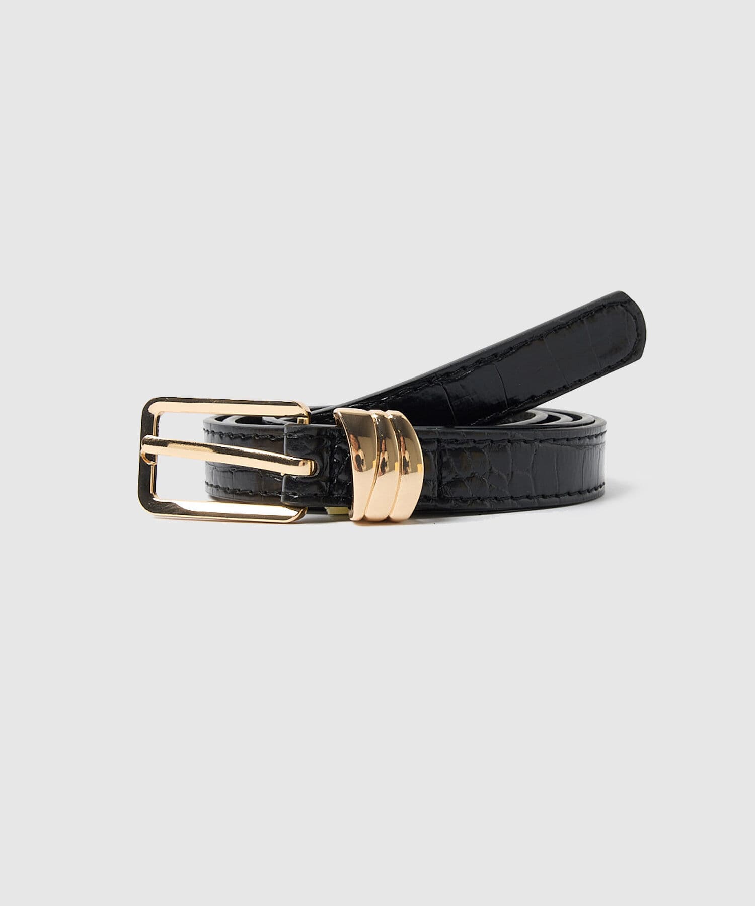 Cinturón Jacaranda Edición Lino negro para mujer, vista 3