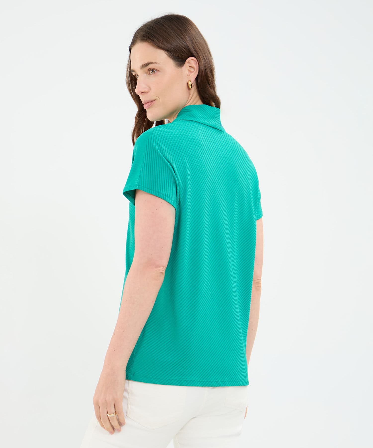 Camiseta Cobalto Edición Lino verde oliva para mujer, vista 4