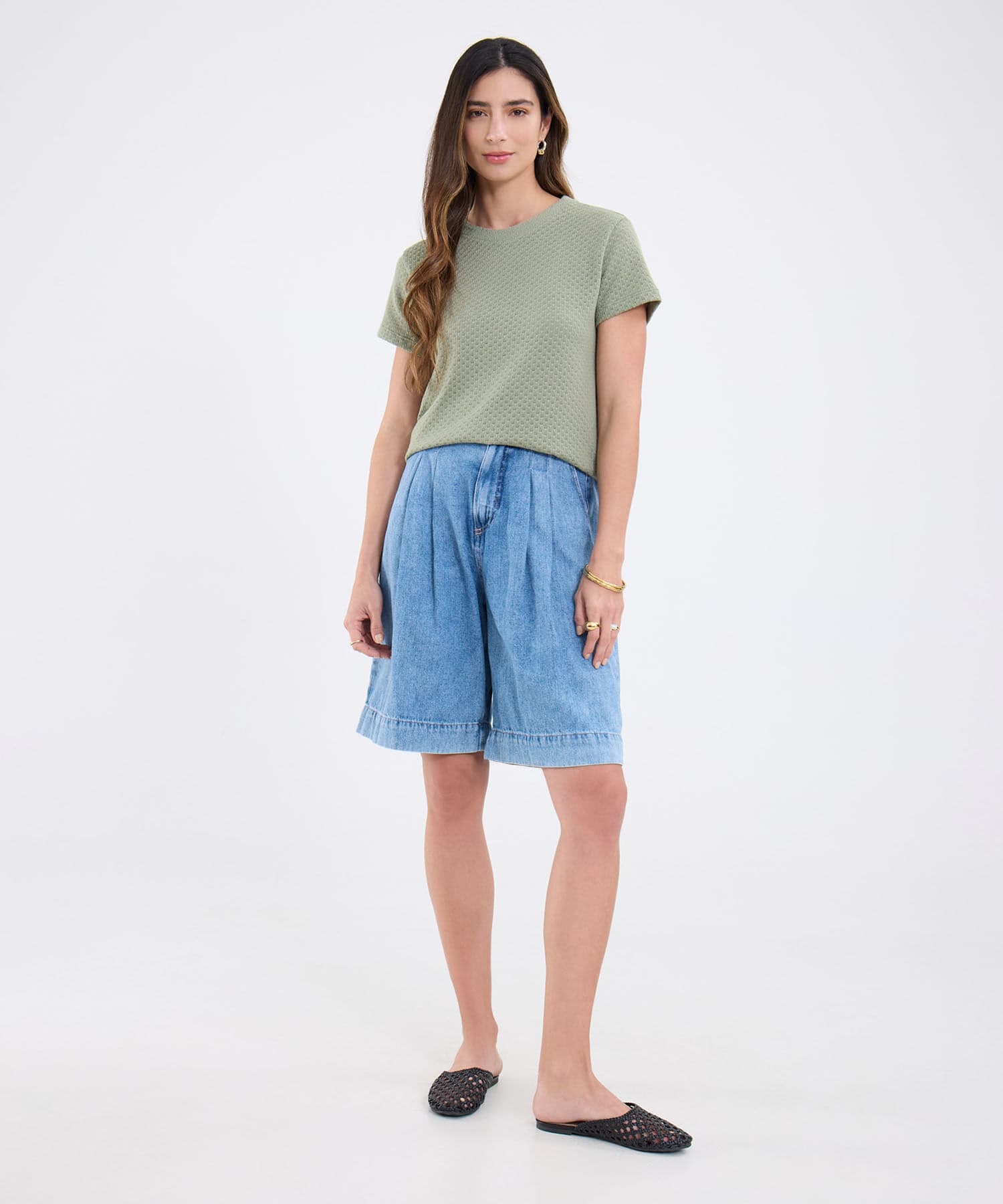 Camiseta Litoral de Día verde oliva para mujer, vista 2