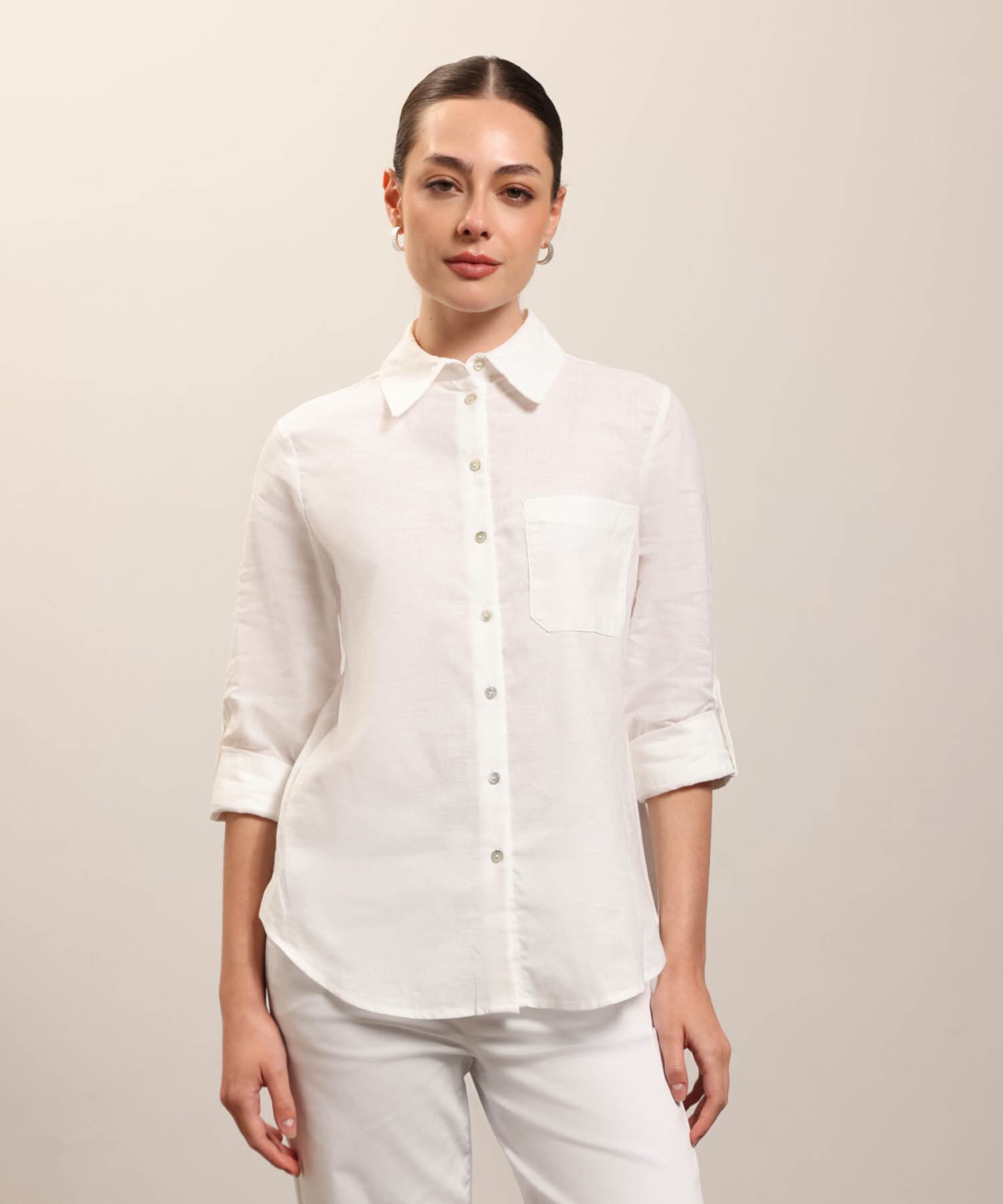 Camisa Celeste Suave blanco para mujer, vista principal