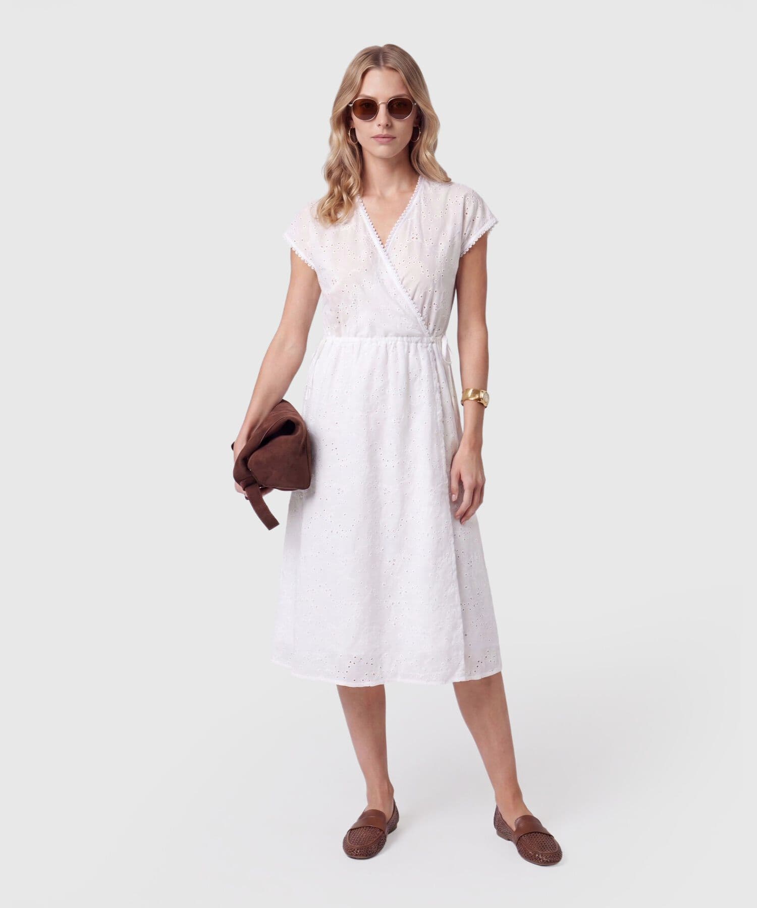 Vestido Flora Minimalista blanco para mujer, vista principal