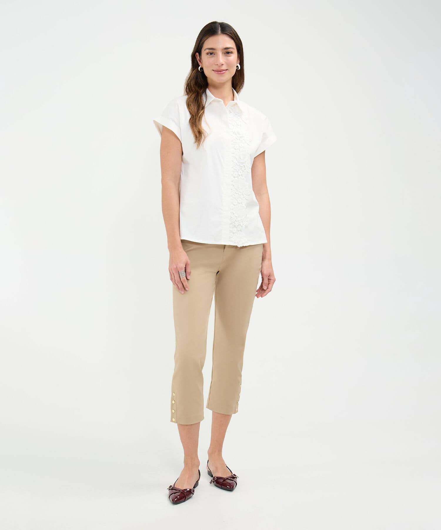 Camisa Dalia Clásico rojo granada para mujer, vista 2