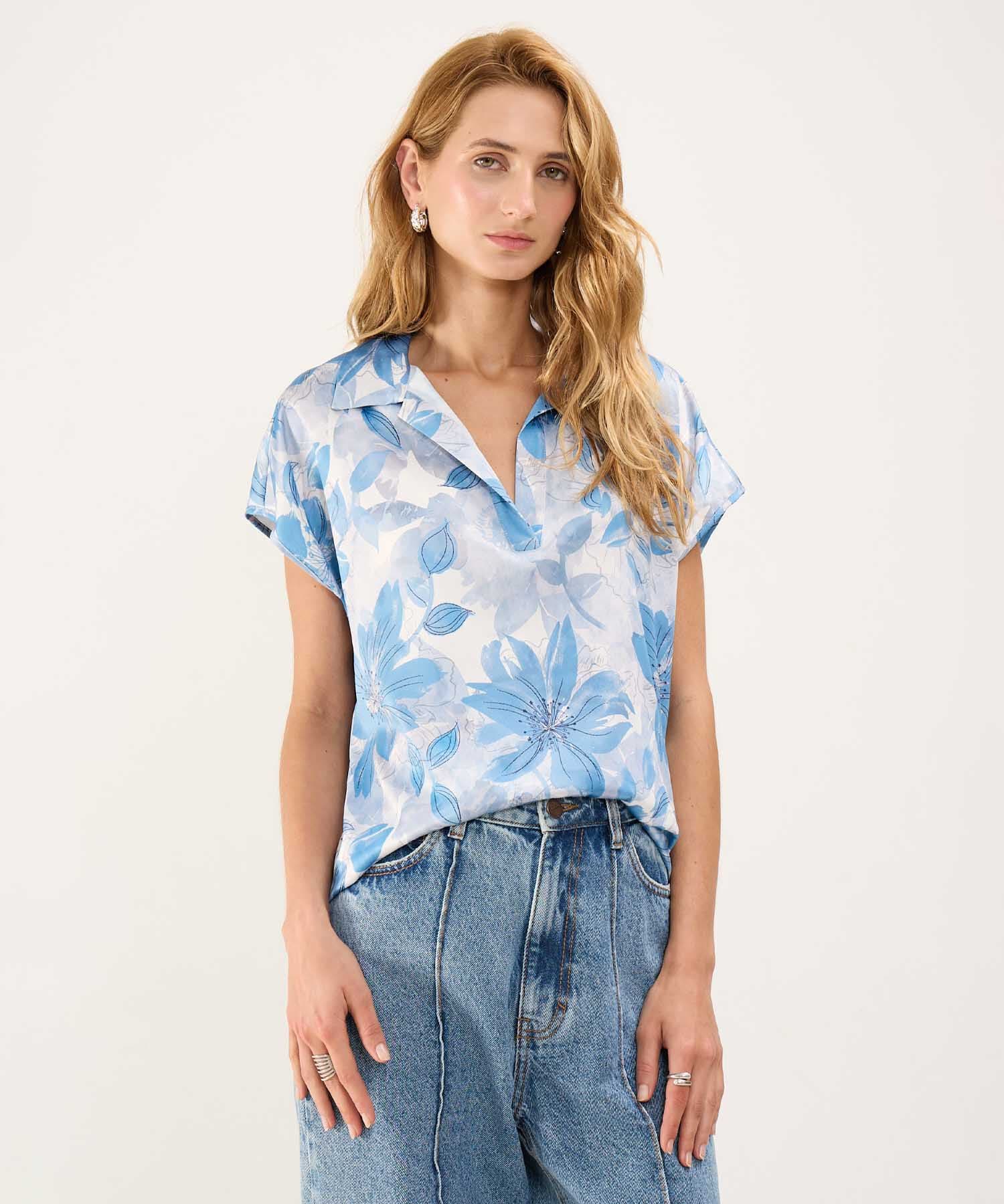 Blusa Cedro de Viaje azul marino para mujer, vista principal