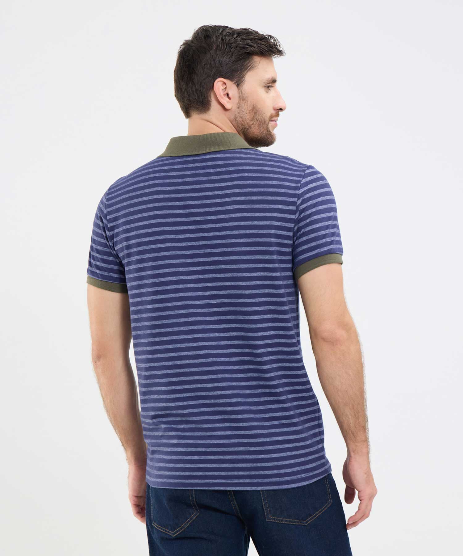 Polo Emilia Relajado azul marino para hombre, vista 4