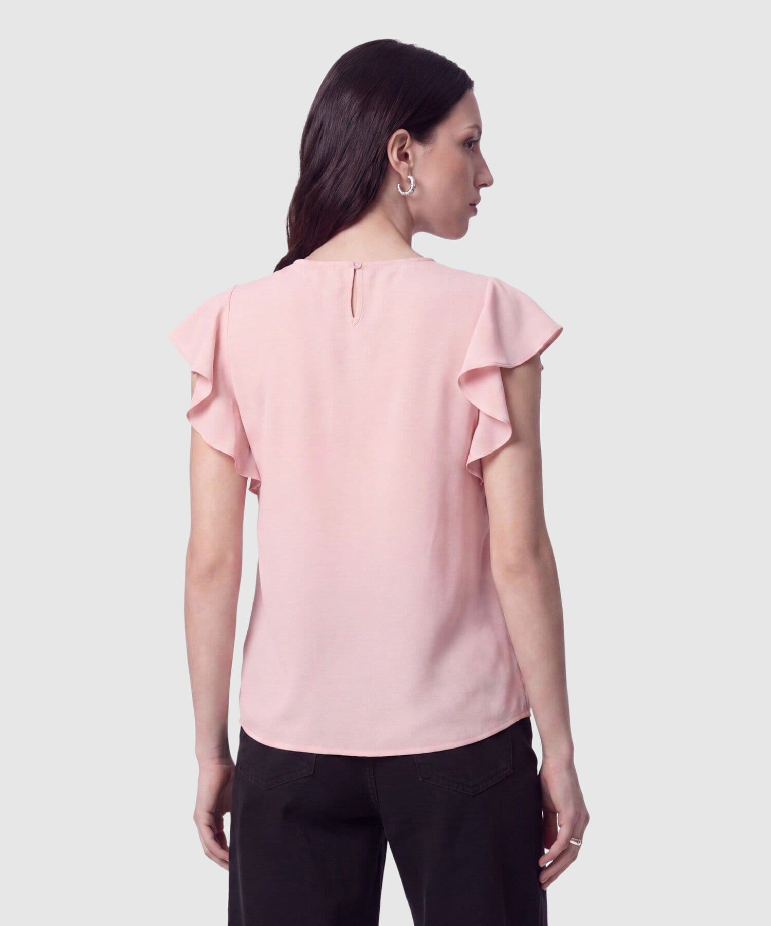 Blusa Carmín Clásico rosa empolvado para mujer, vista 4