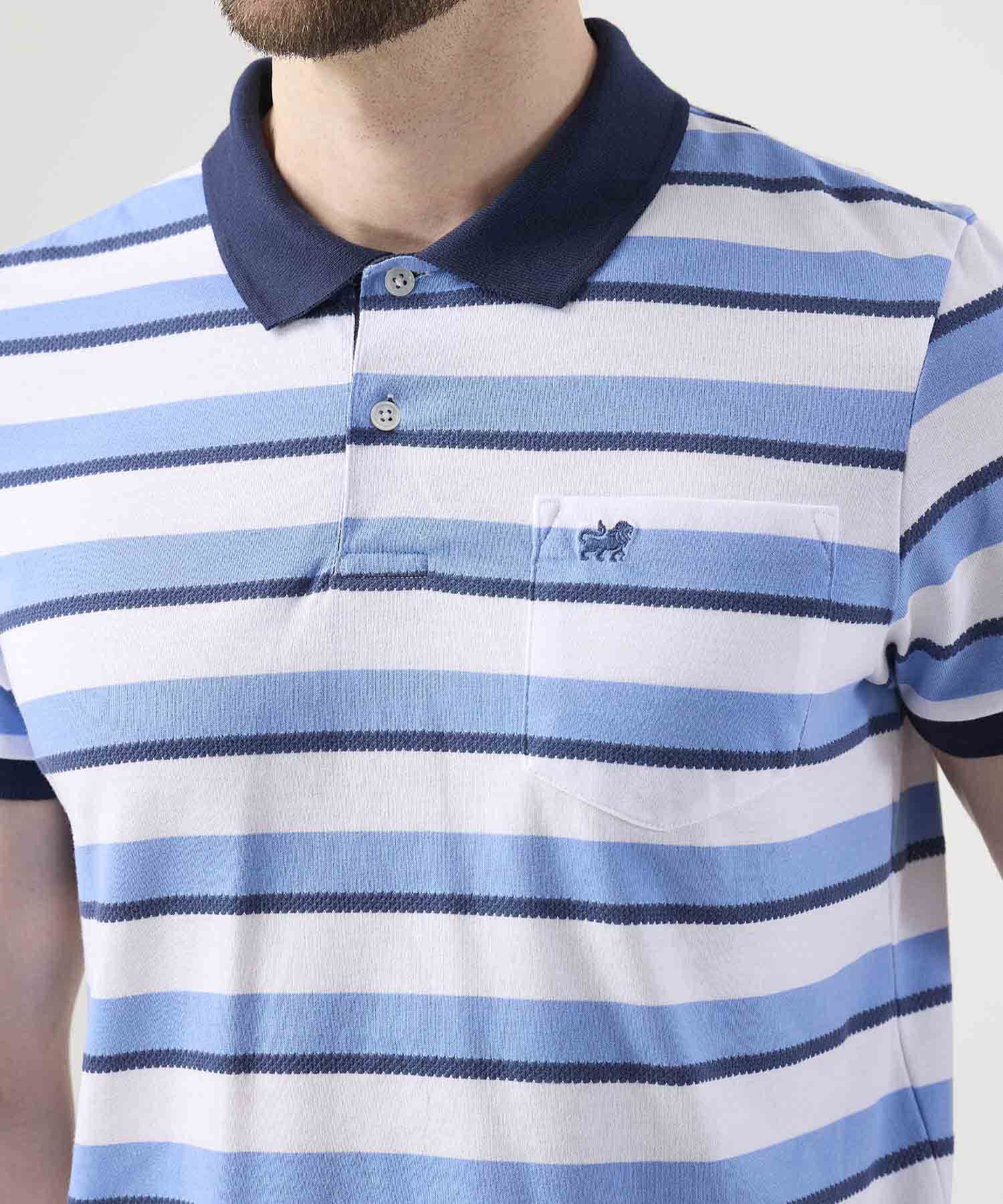 Polo Tierra Natural azul marino para hombre, vista 3