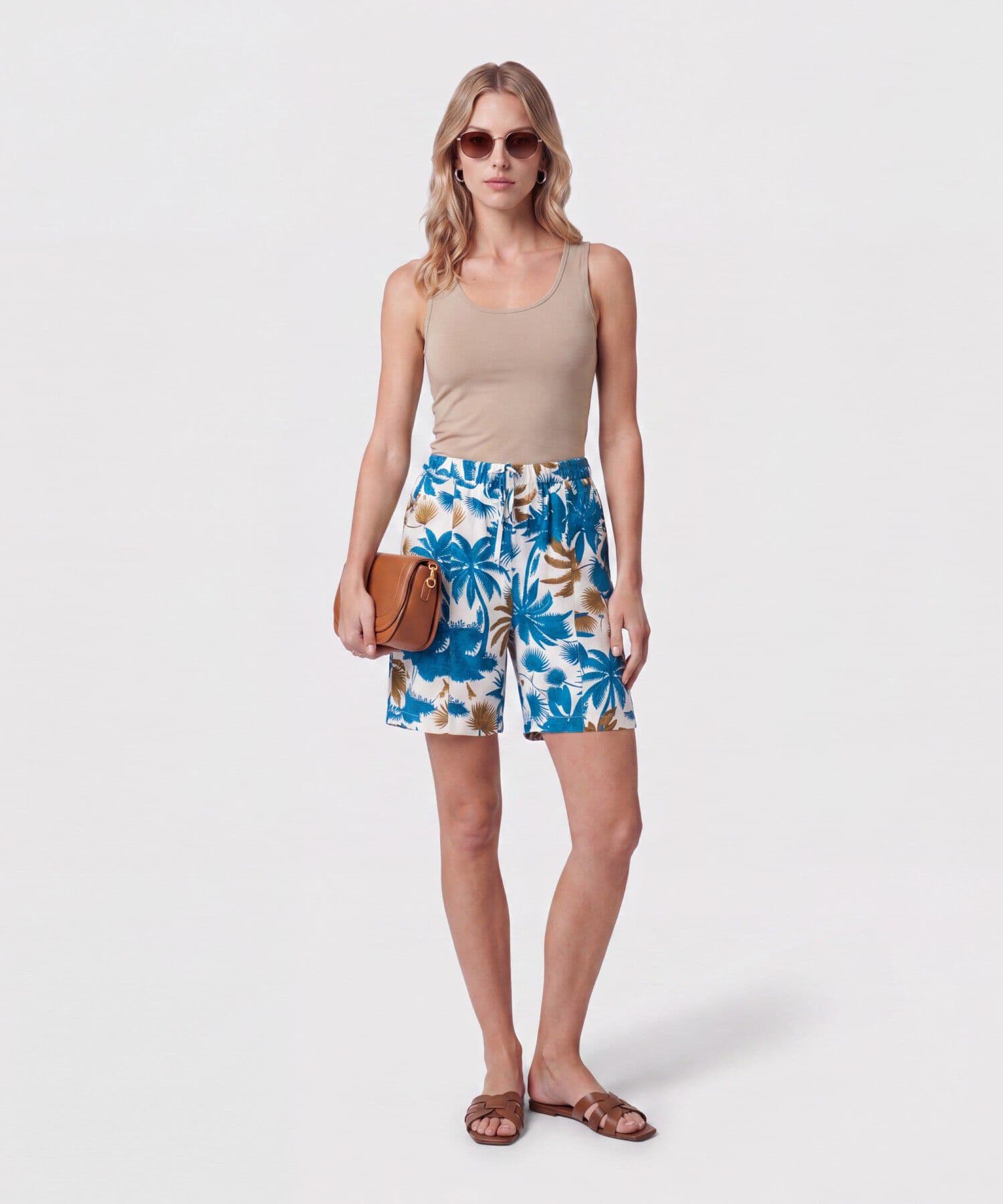 Bermuda Marfil Fluido azul marino para mujer, vista 2