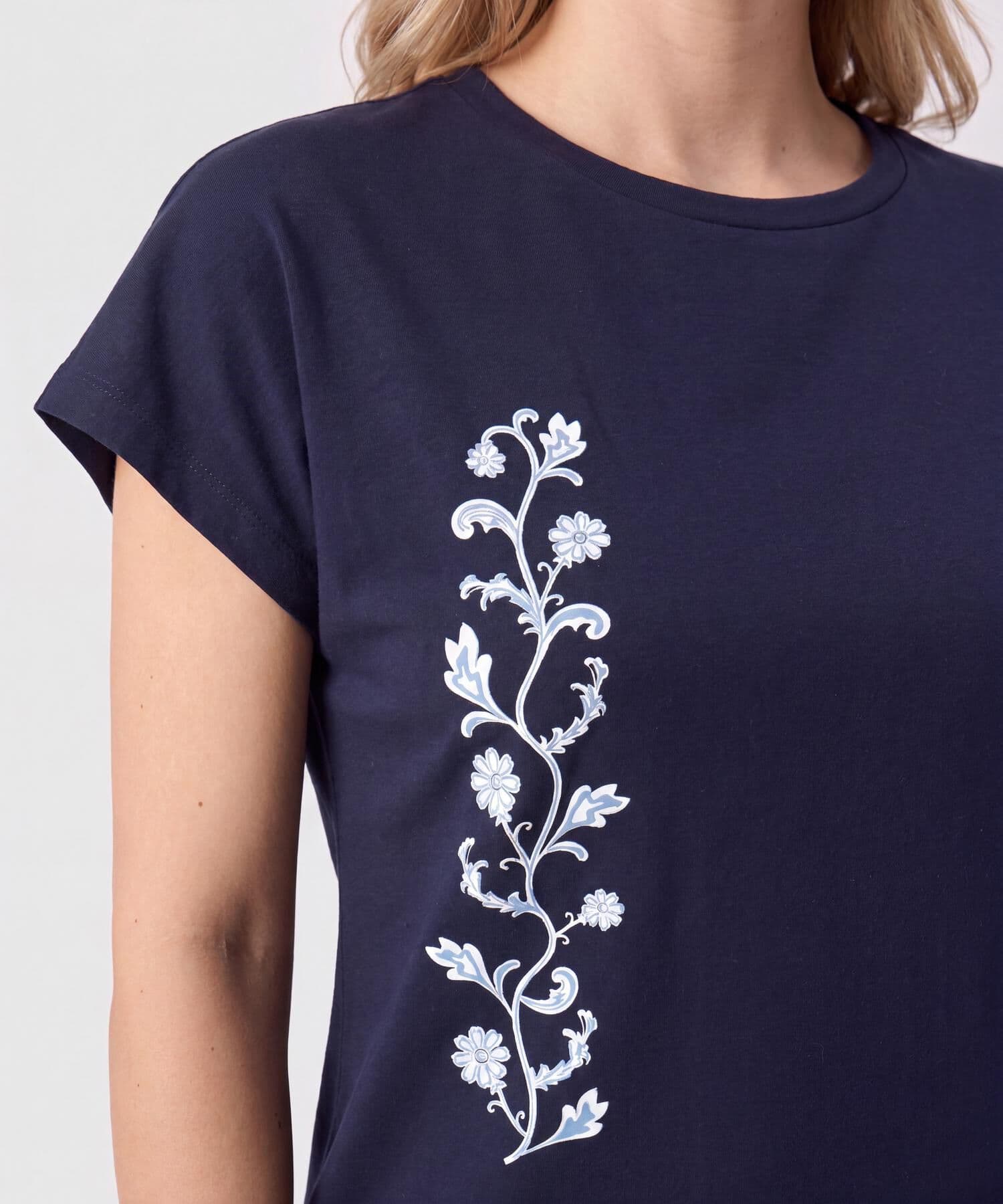 Camiseta Valle Esencial azul marino para mujer, vista 3