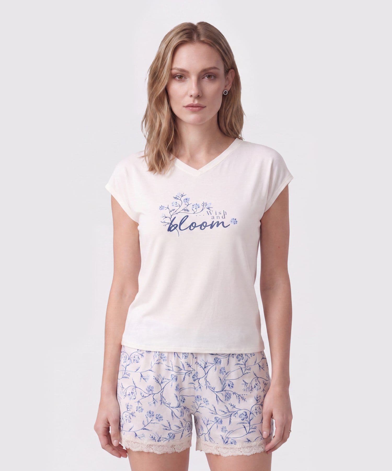 Bermuda Niebla Texturizado blanco para mujer, vista principal