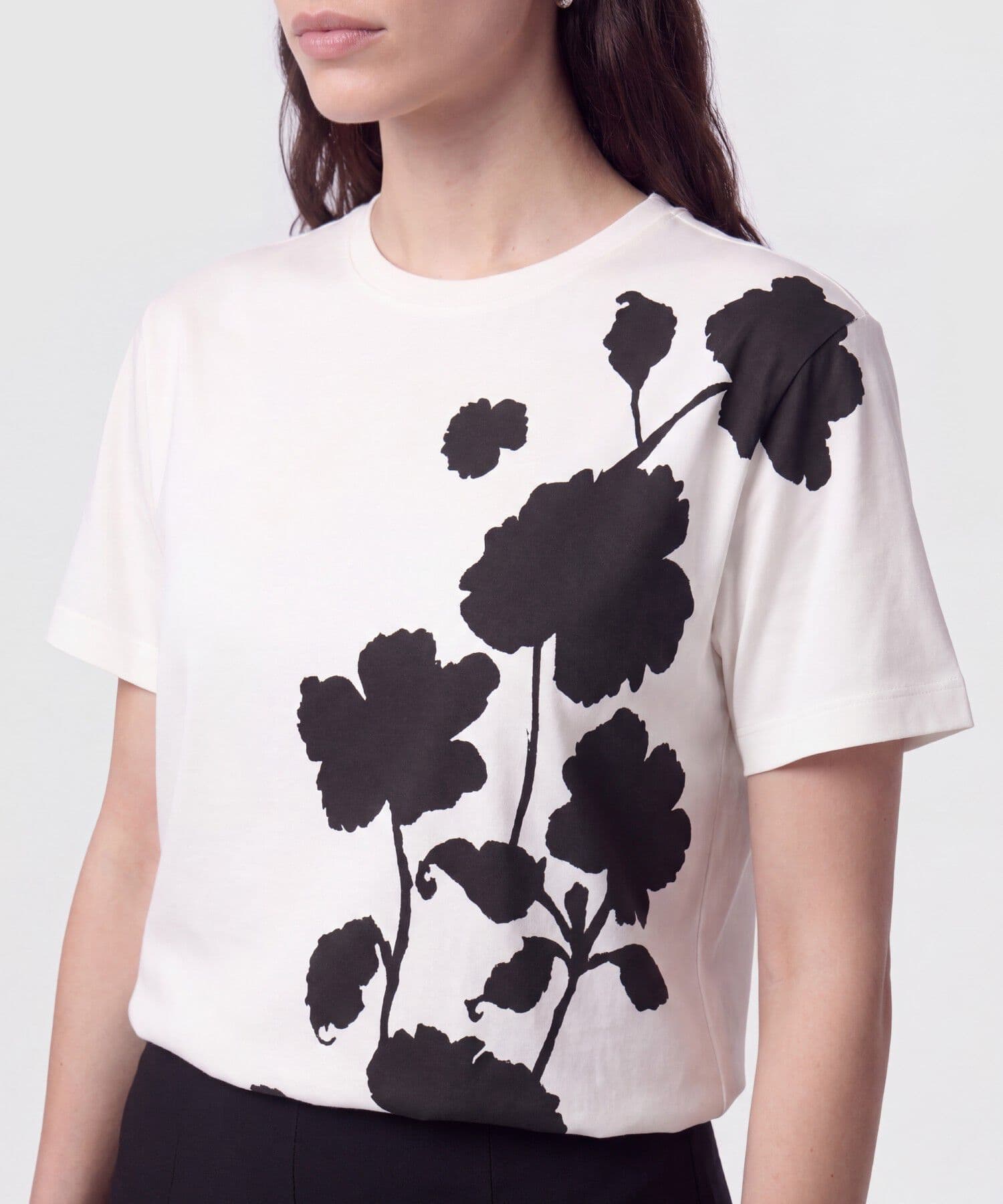 Camiseta Orquídea Clásico blanco para mujer, vista 3