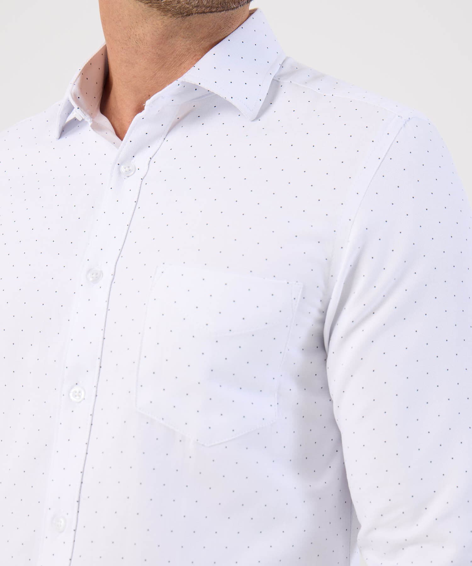 Camisa Andina Texturizado blanco para hombre, vista 3