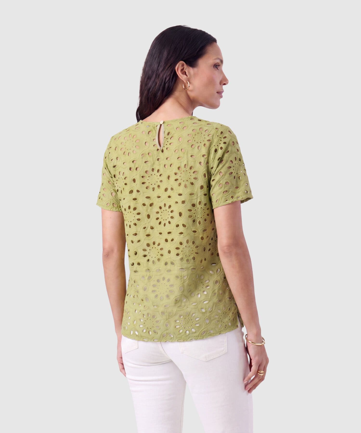 Blusa Julieta Ligero verde oliva para mujer, vista 4