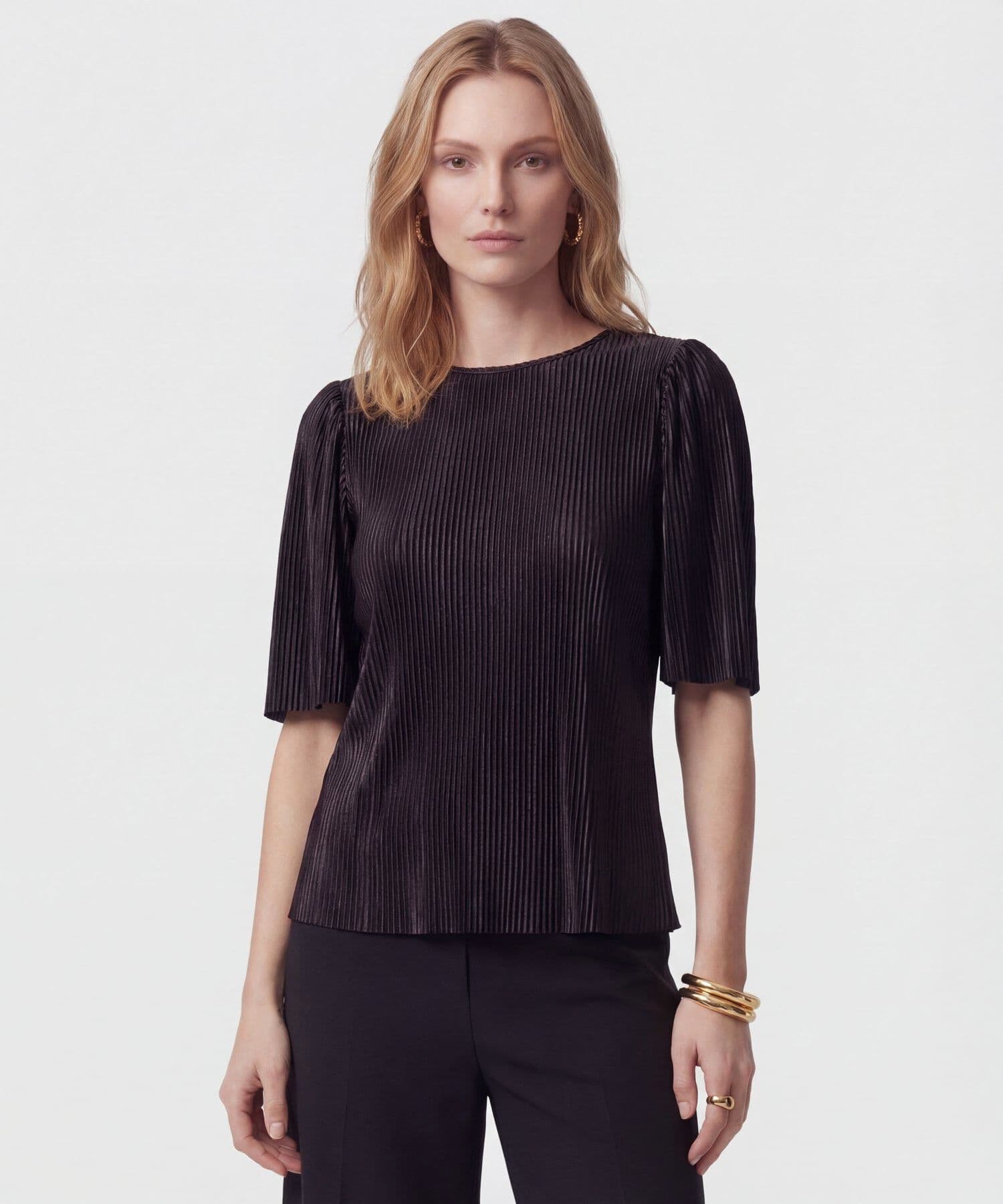 Camiseta Río Fluido negro para mujer, vista principal