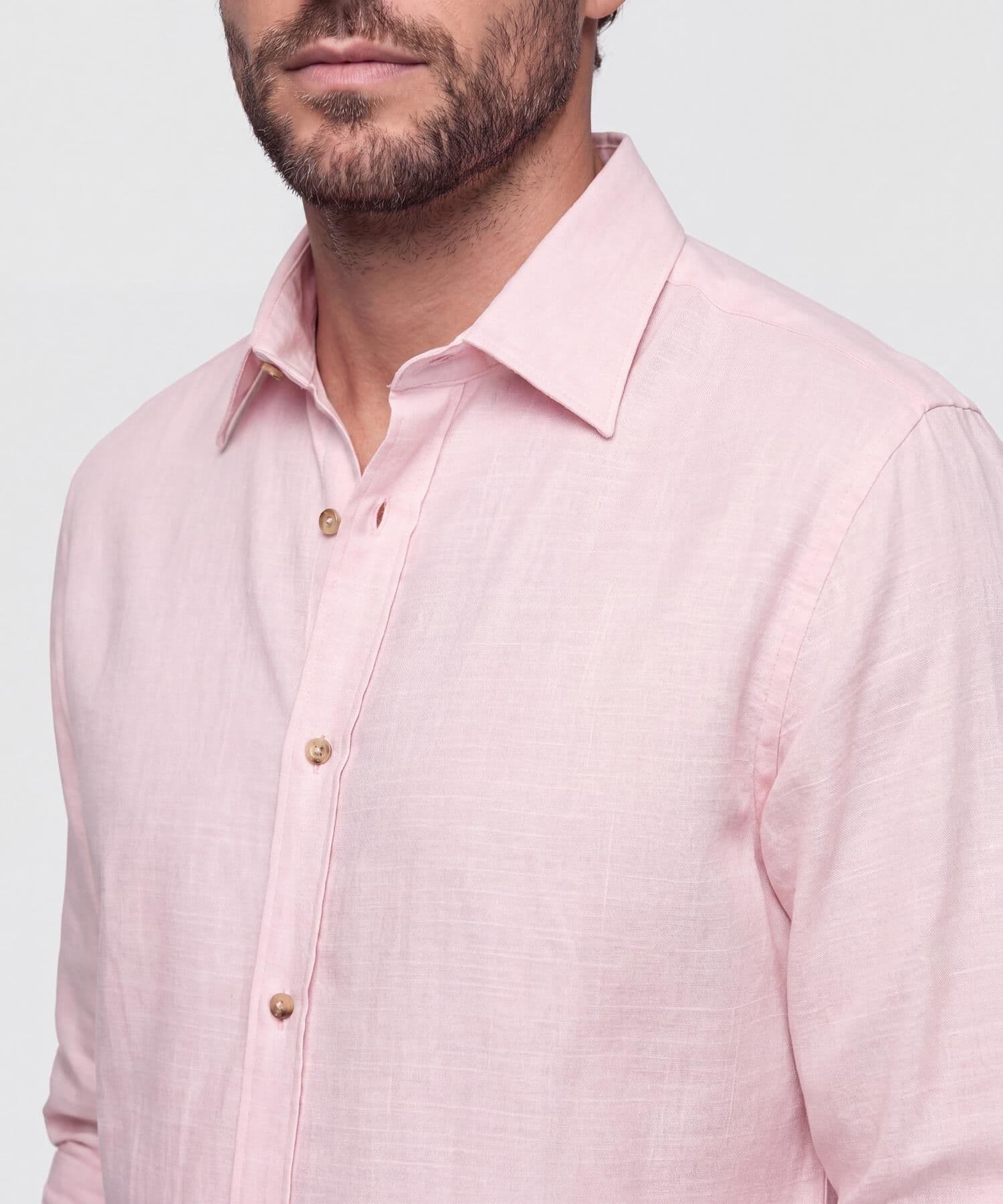 Camisa Guayacán de Viaje rosa empolvado para hombre, vista 3