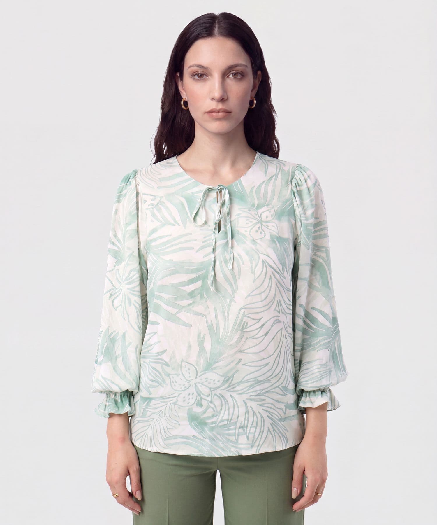 Blusa Solana Ligero verde oliva para mujer, vista principal