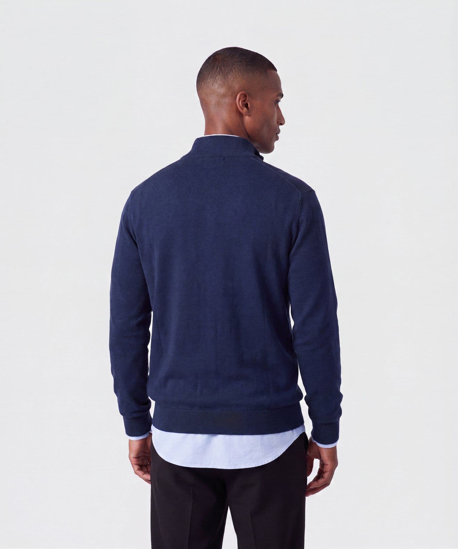 Buzo Marfil Clásico azul marino para hombre, vista 4