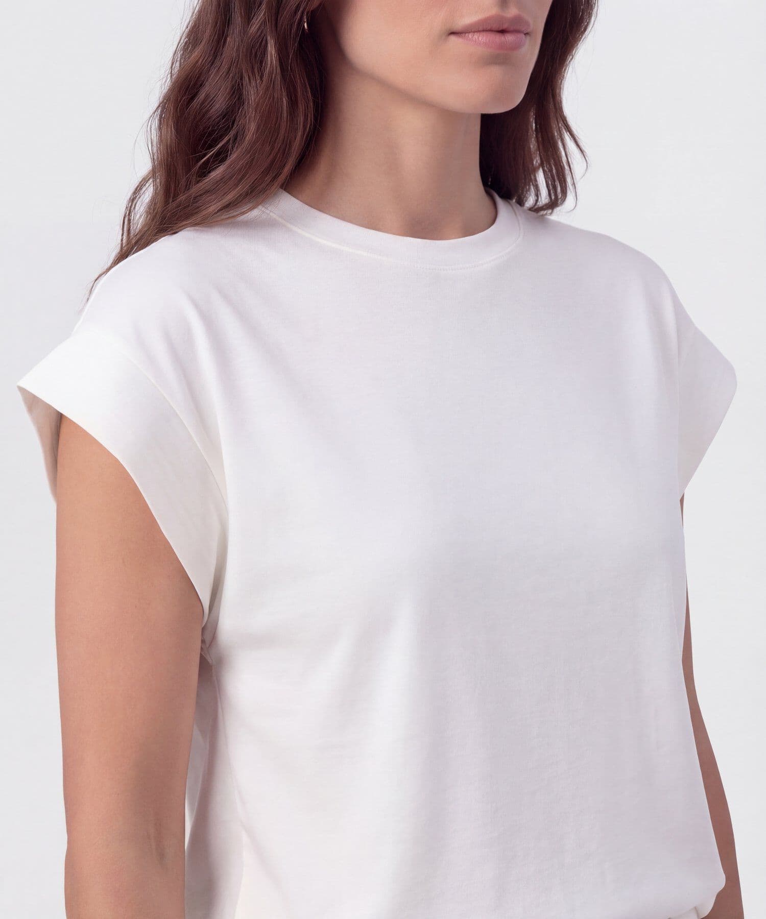 Camiseta Oliva Relajado blanco para mujer, vista 3