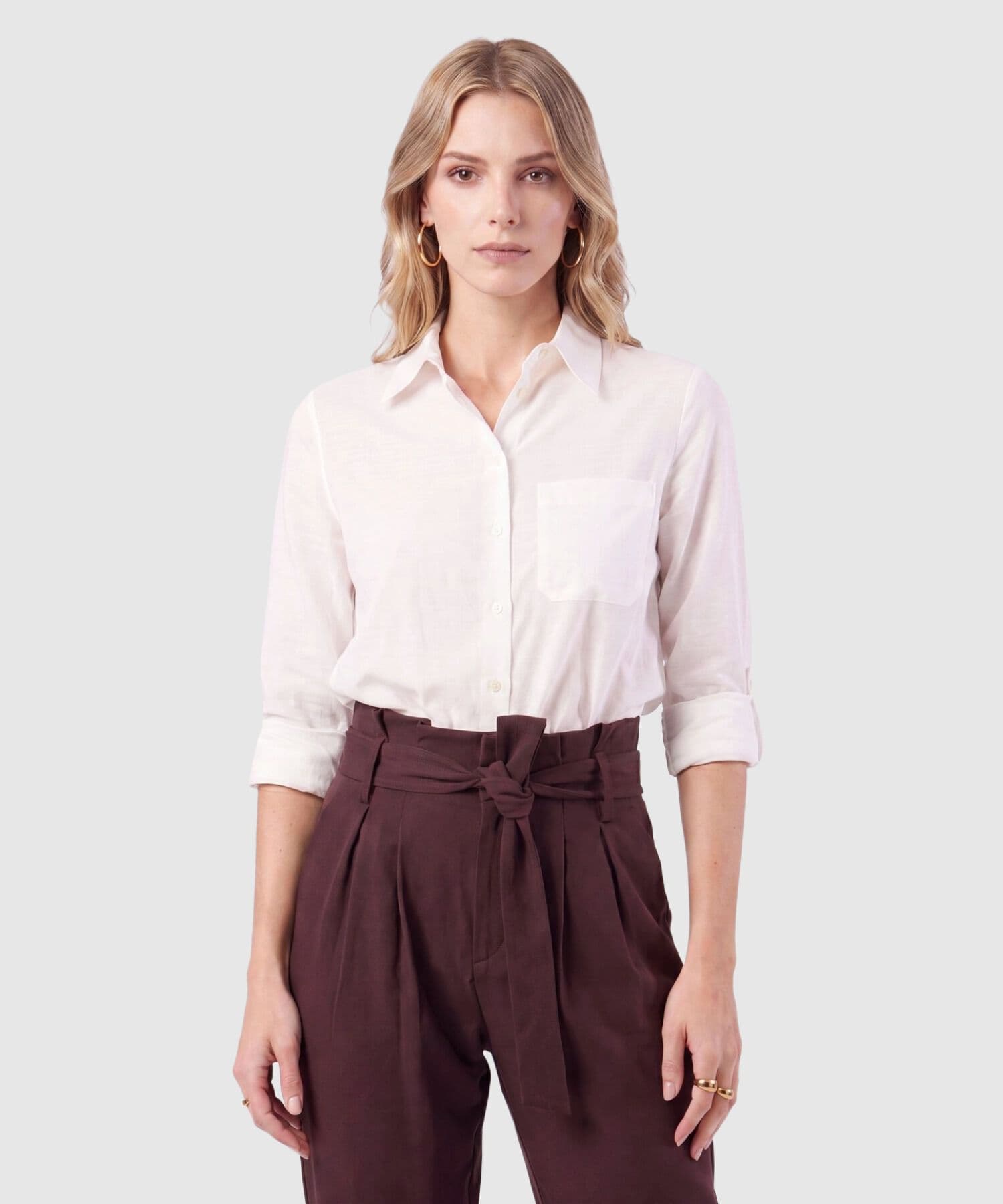 Camisa Marfil Clásico blanco para mujer, vista principal