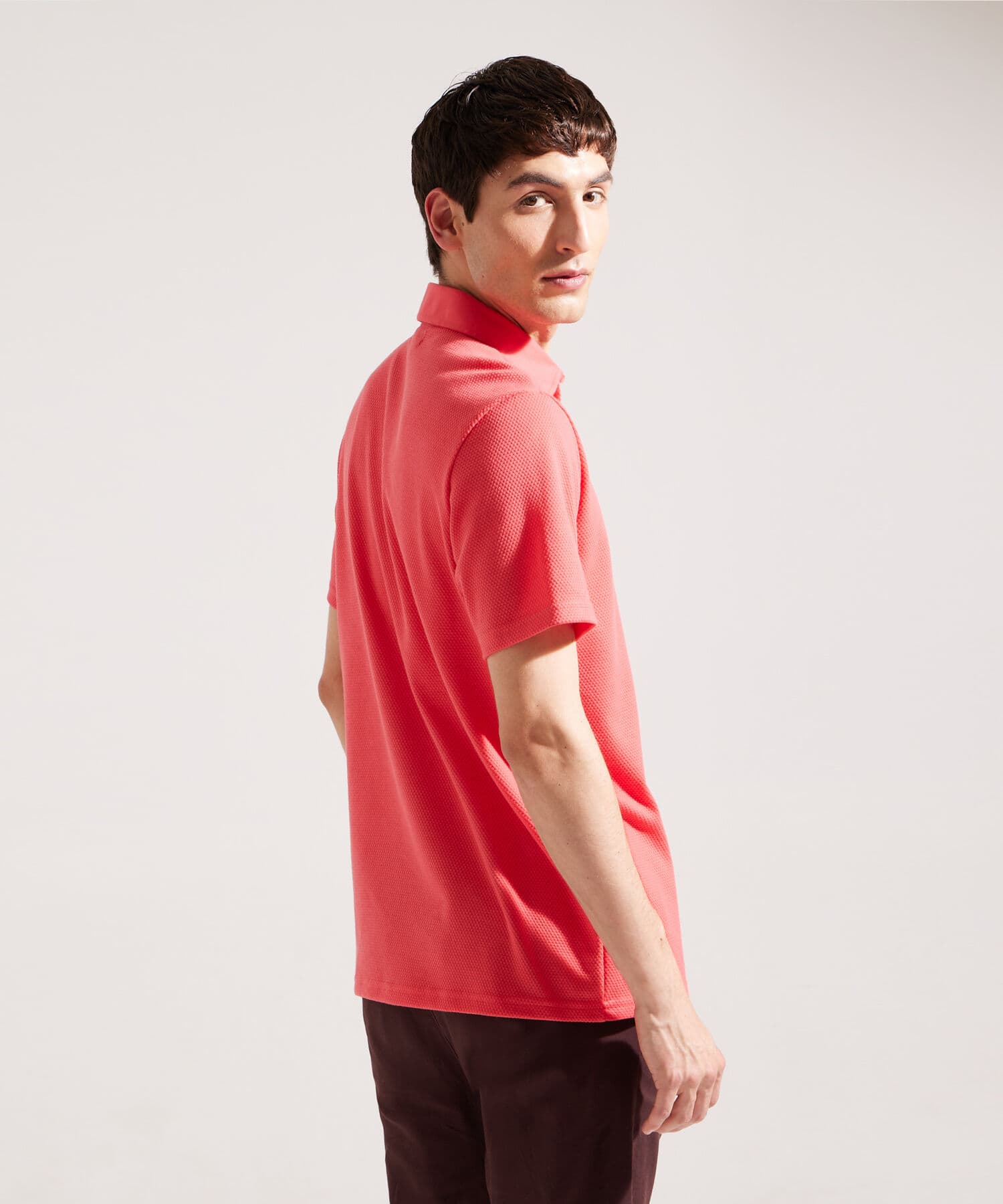 Polo Cauce de Día rojo granada para hombre, vista 3