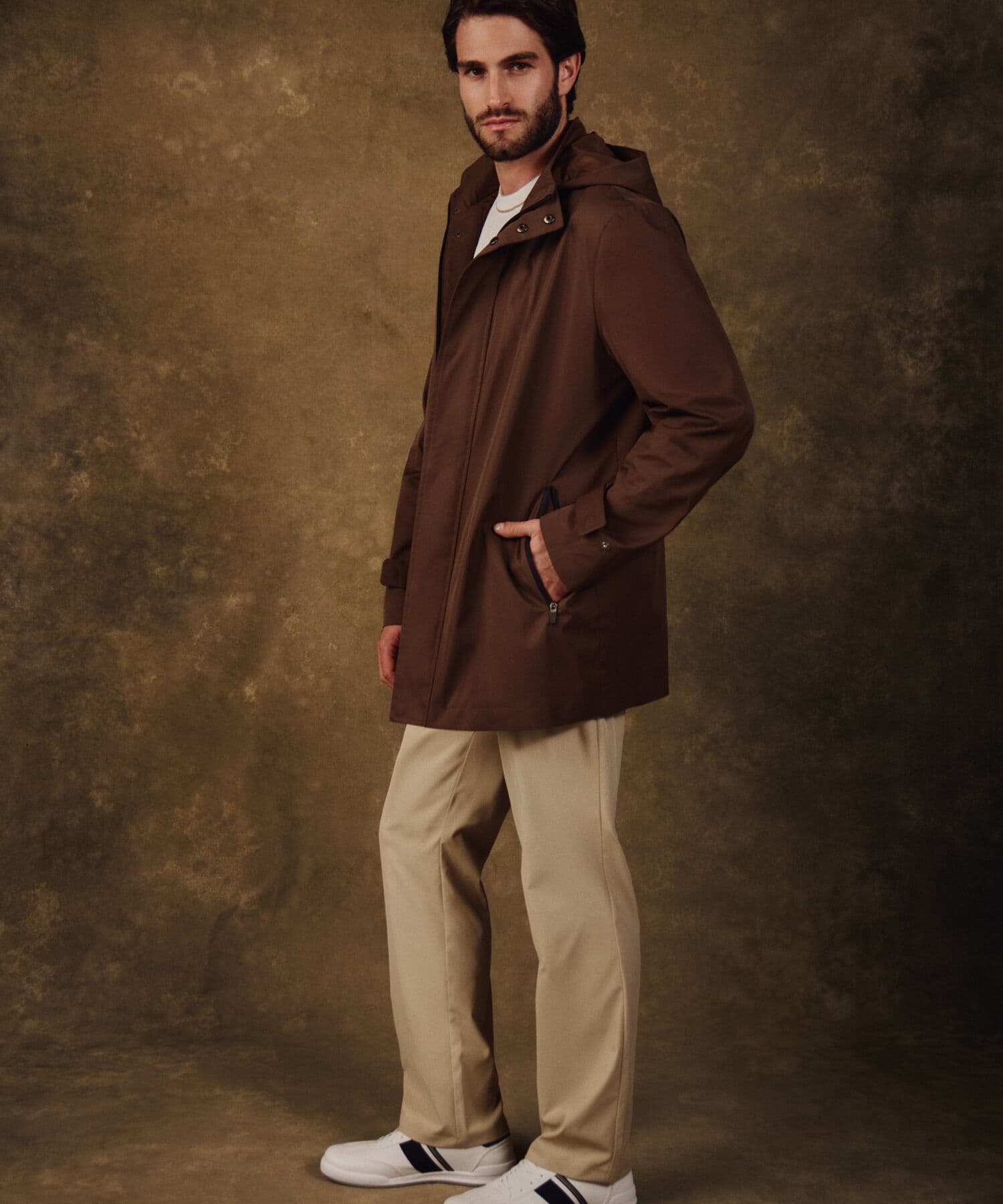 Chaqueta Tierra Natural café para hombre, vista 3
