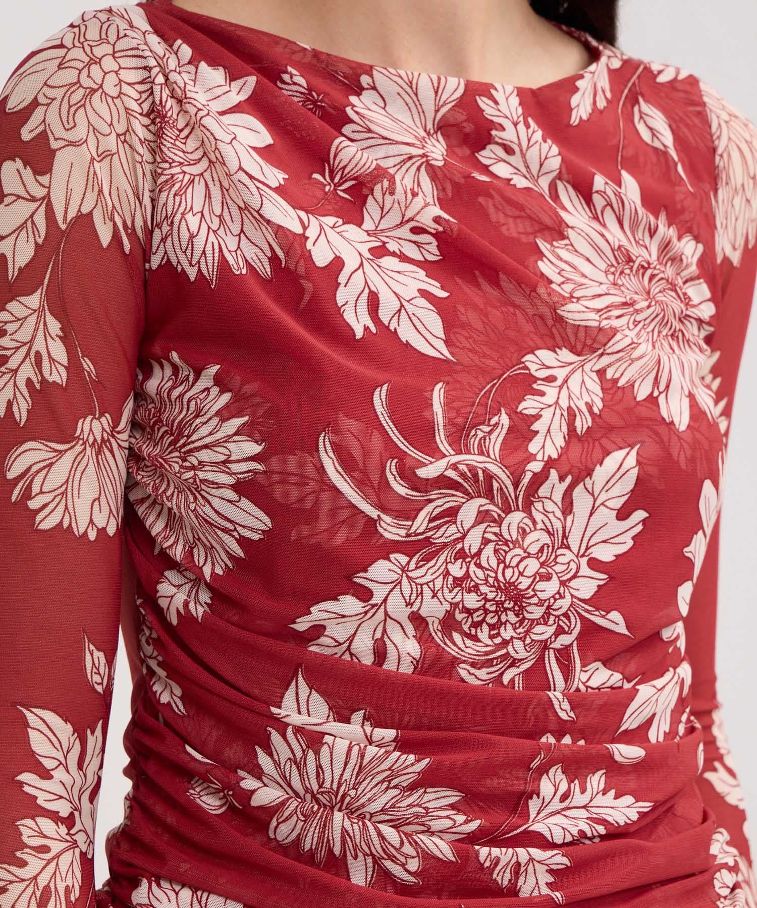 Camiseta Tierra Fluido rojo granada para mujer, vista 3
