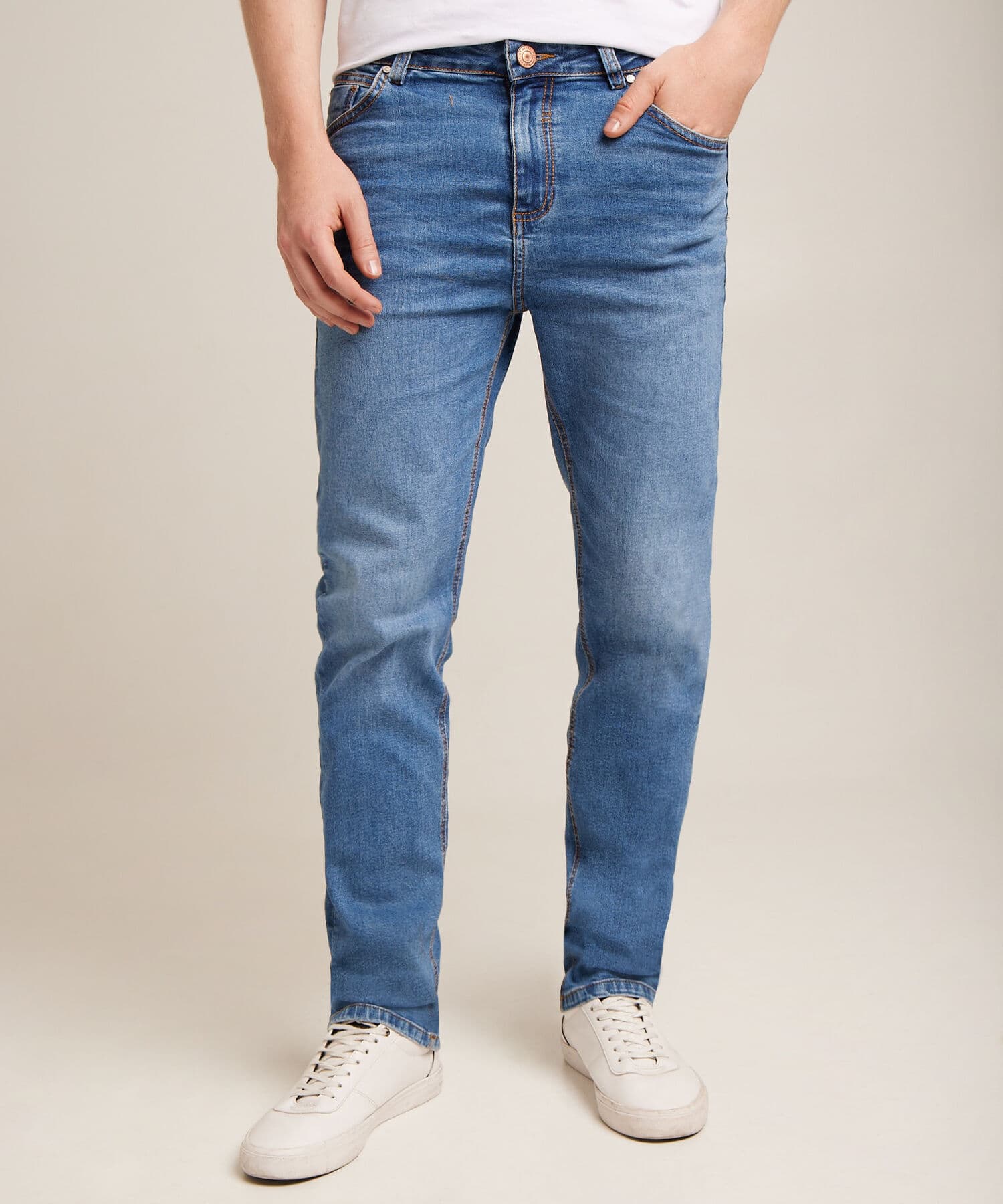 Jean Elisa Edición Lino azul marino para hombre, vista 2