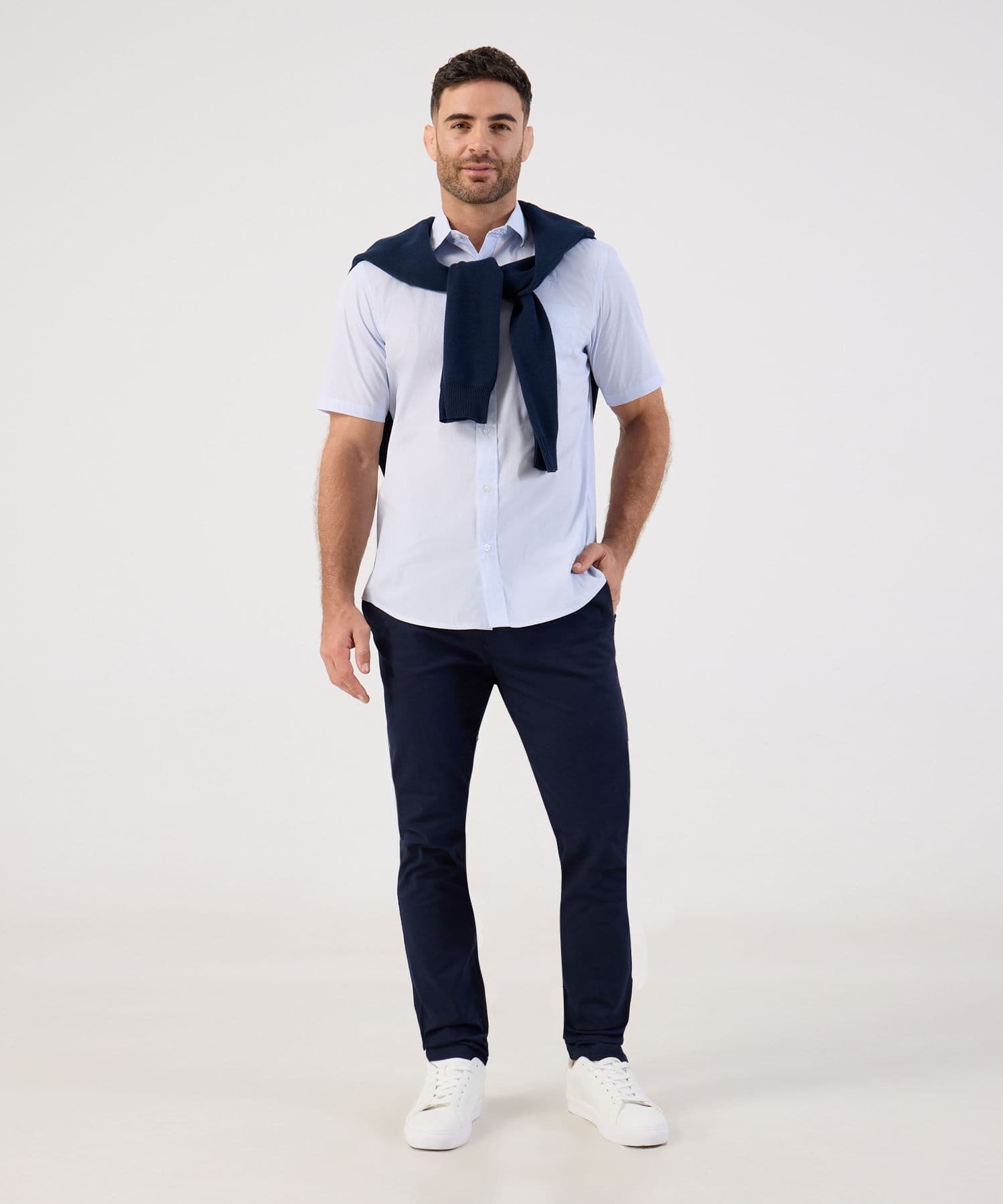 Camisa Siena Minimalista azul marino para hombre, vista 2