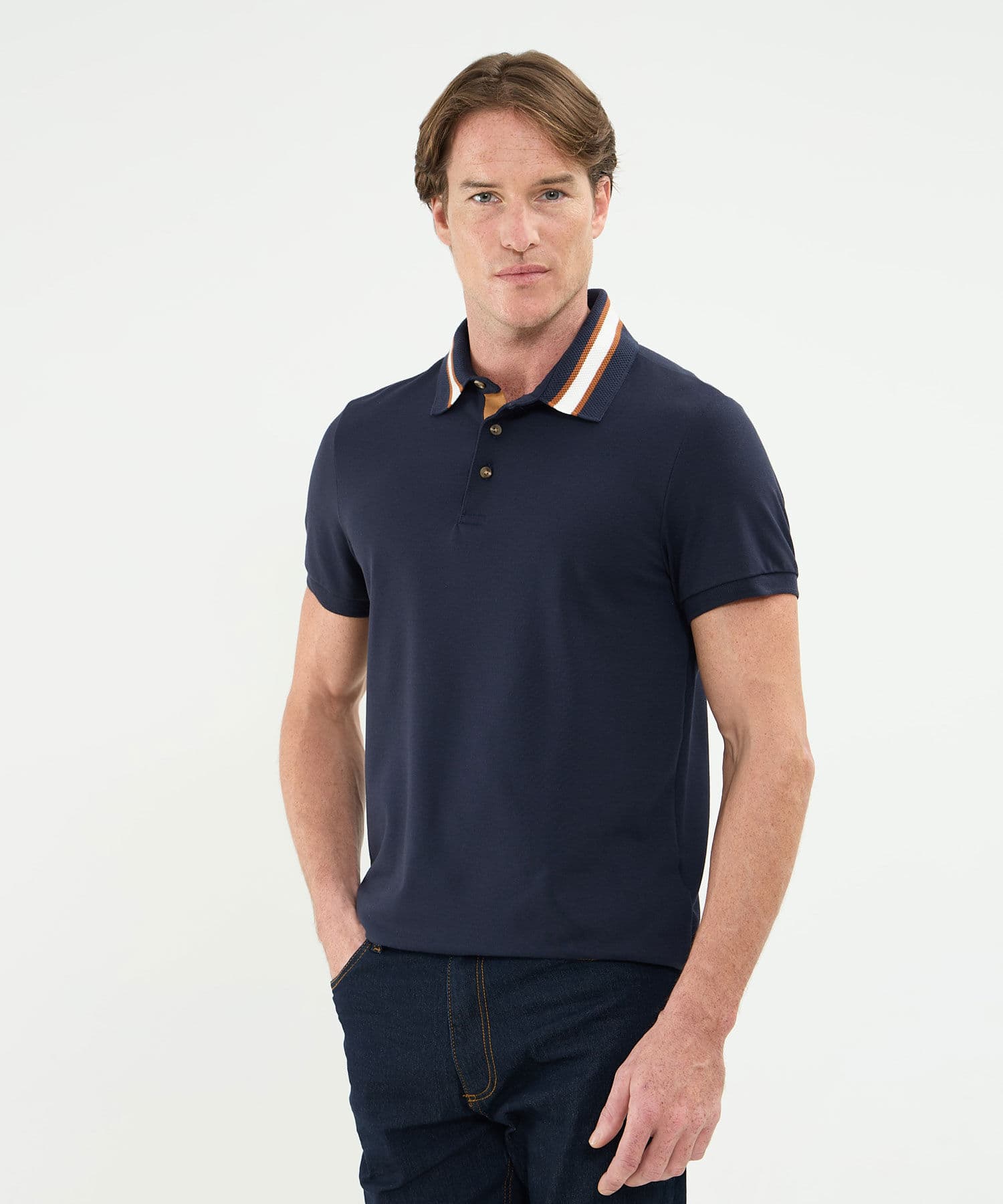 Polo Amalia Fluido azul marino para hombre, vista principal