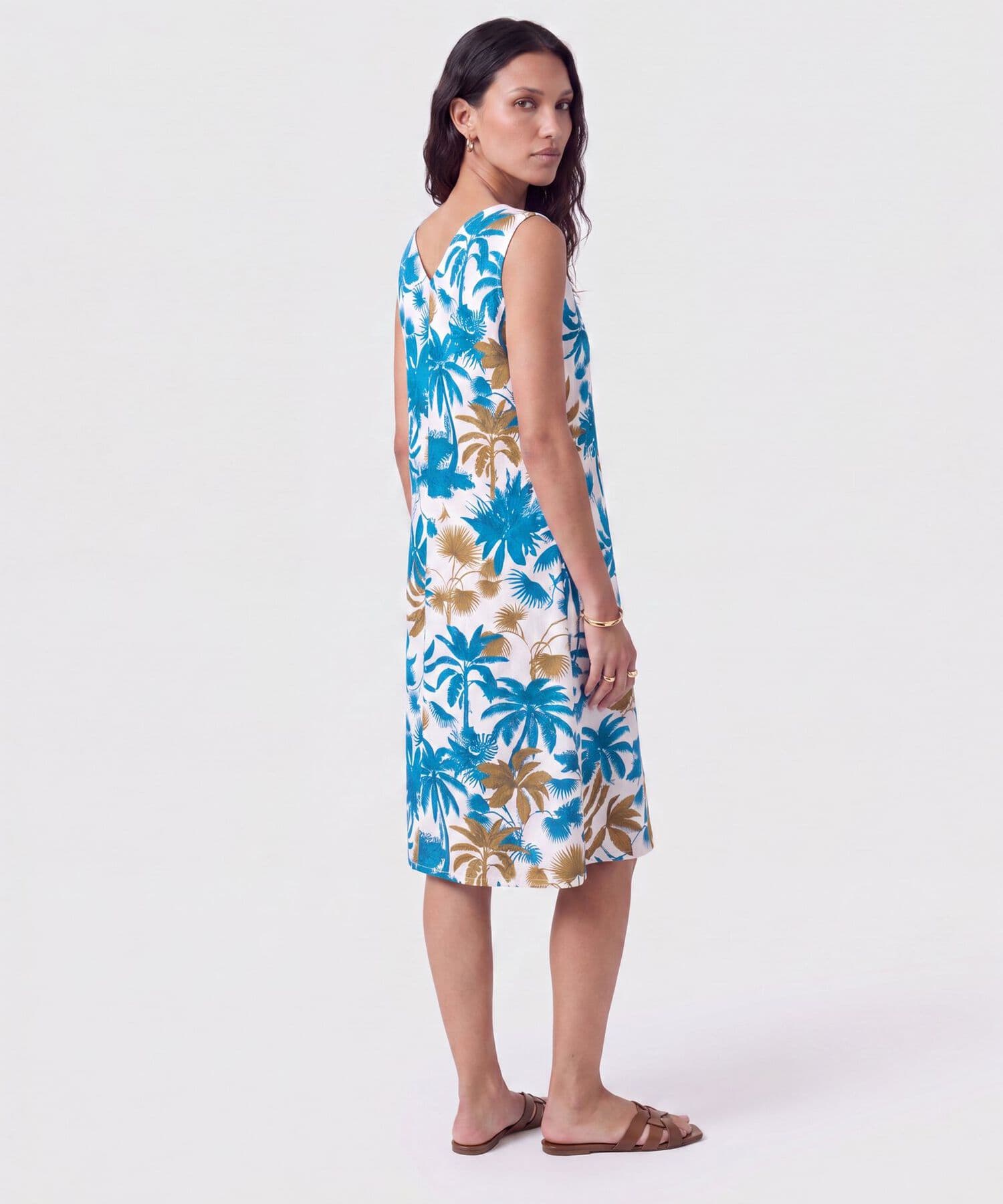 Vestido Dorada Minimalista azul marino para mujer, vista 4
