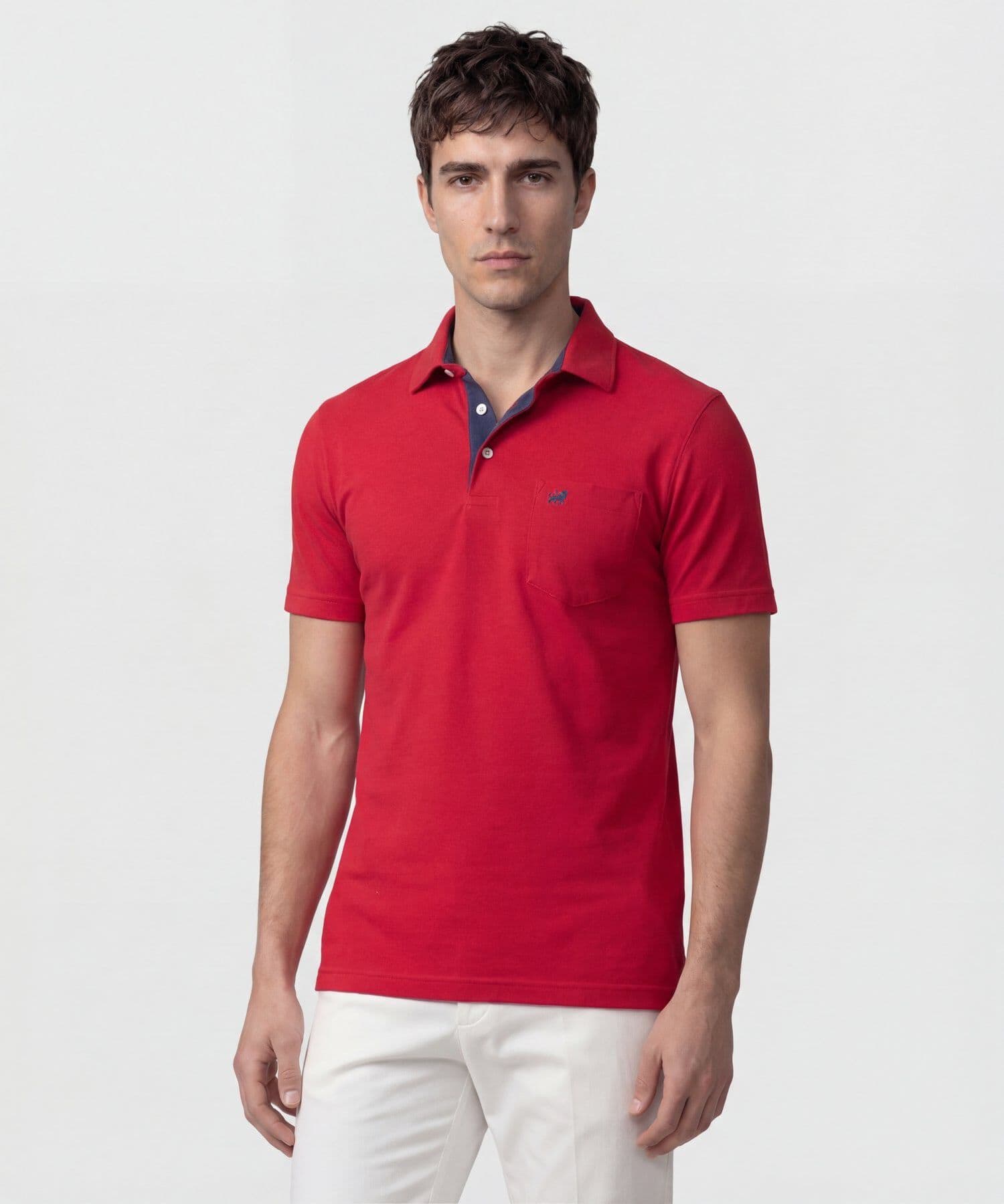 Polo Cauce de Viaje rojo granada para hombre, vista principal