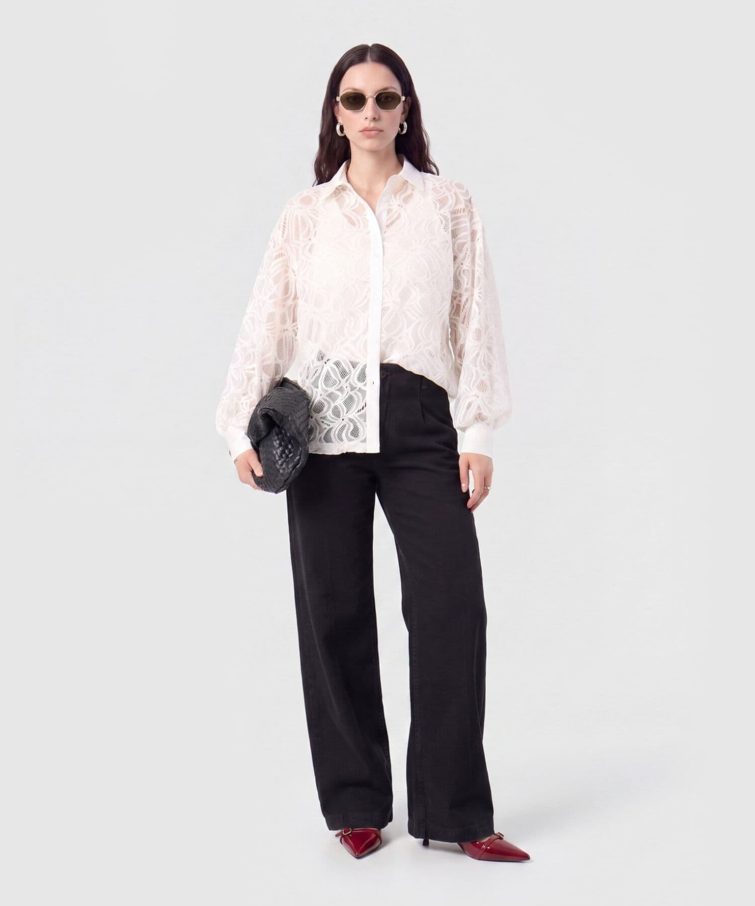 Camisa Serena Fluido blanco para mujer, vista 2