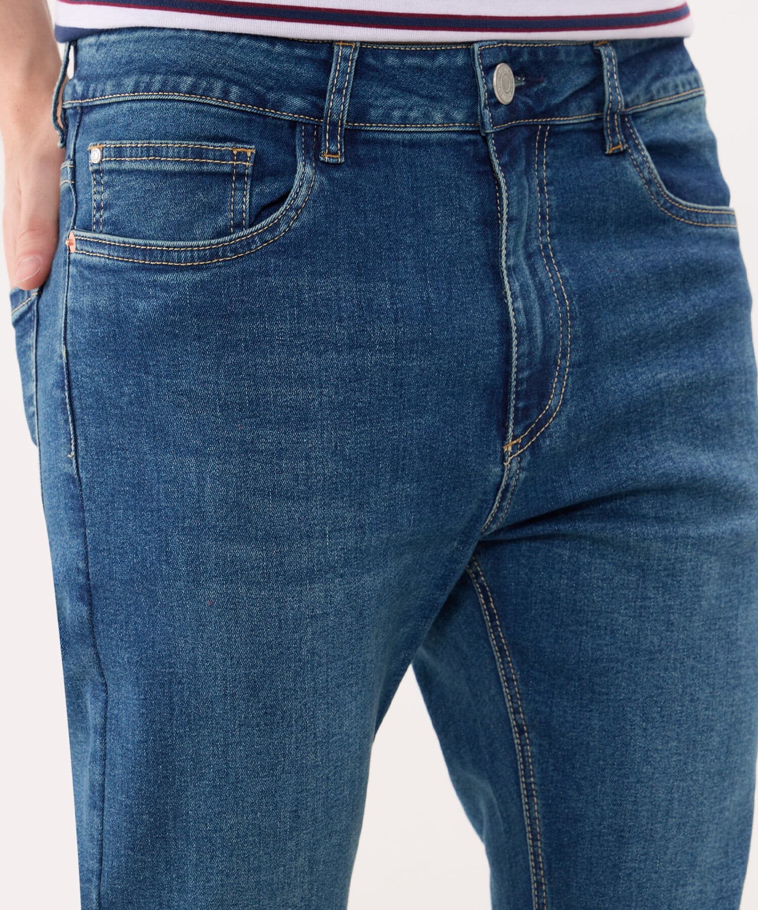 Jean Sierra Minimalista azul marino para hombre, vista 3