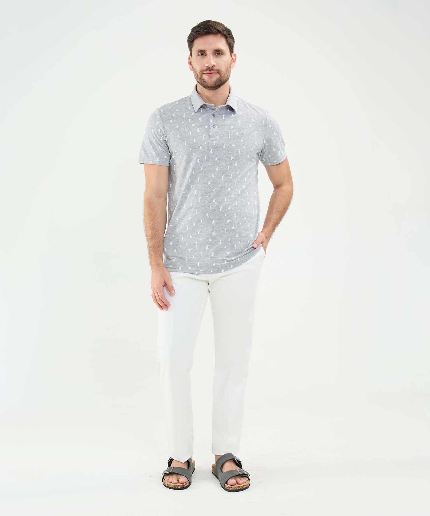 Polo Lumbre Esencial gris humo para hombre, vista 2