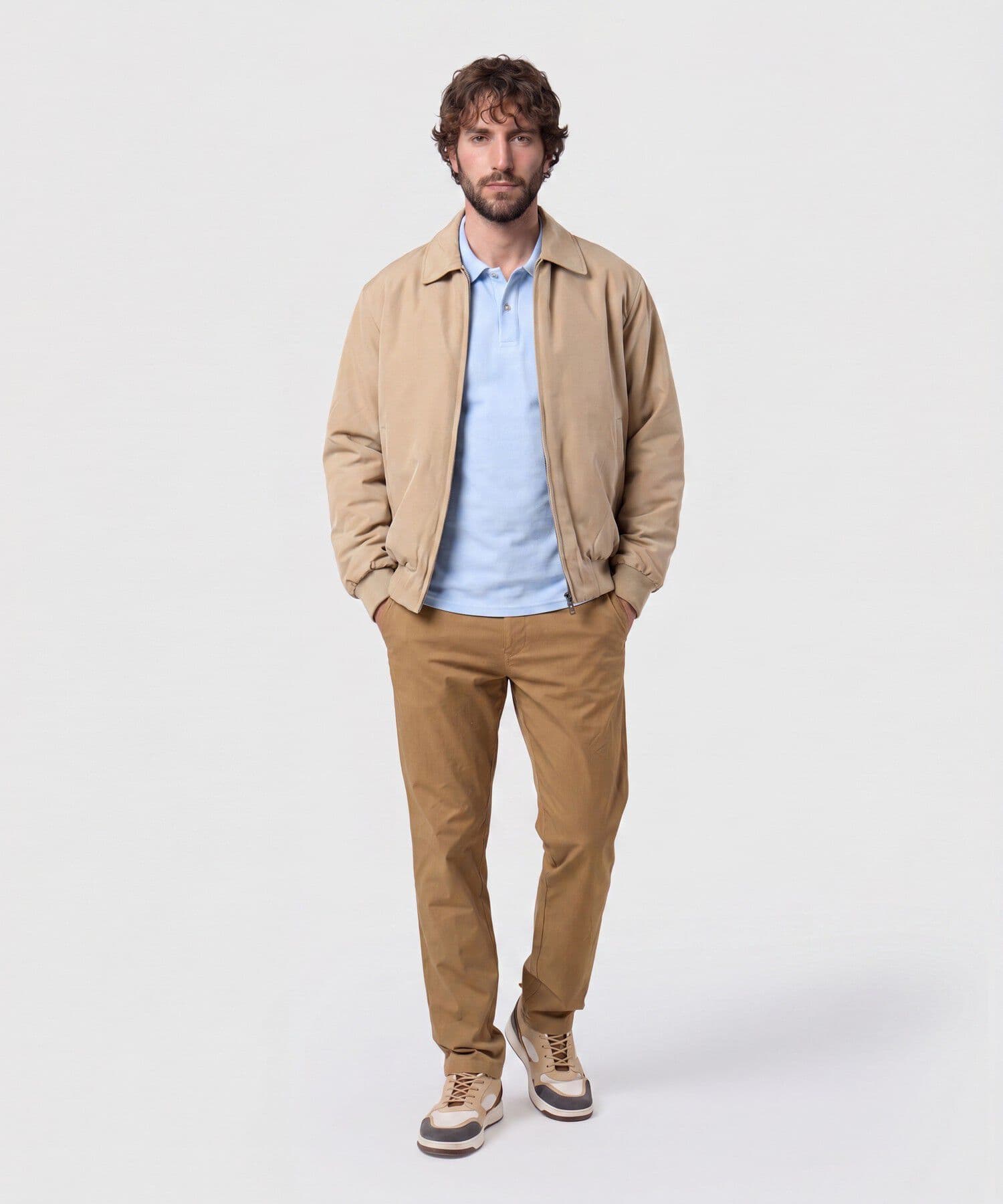Polo Horizonte Urbano azul marino para hombre, vista 2