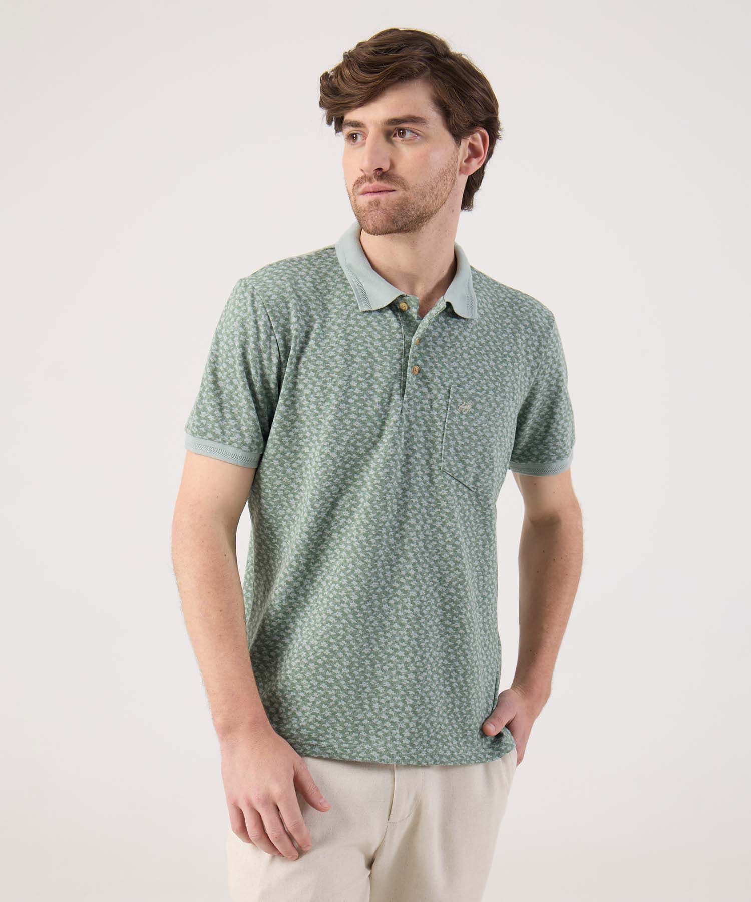 Polo Cedro Natural verde oliva para hombre, vista principal