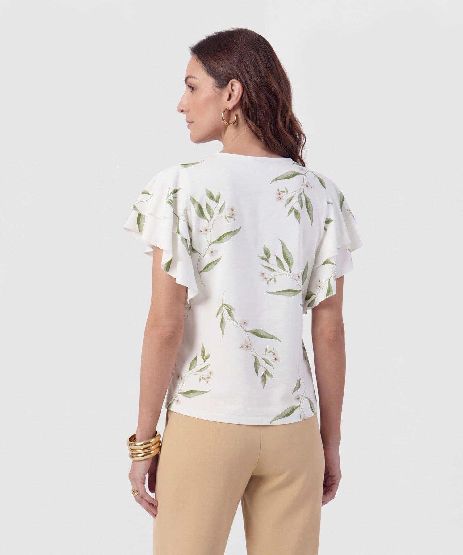Camiseta Sierra Minimalista blanco para mujer, vista 4