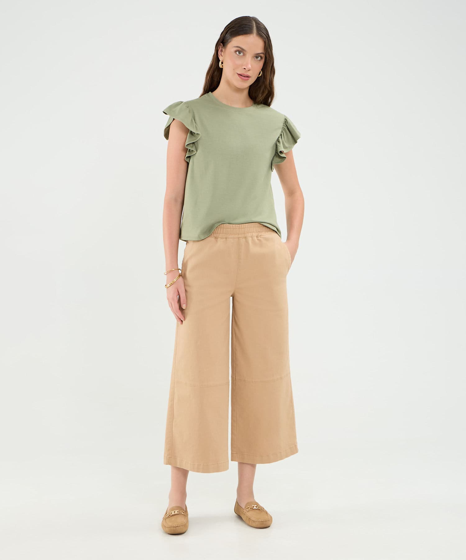 Camiseta Julieta Contemporáneo verde oliva para mujer, vista 2