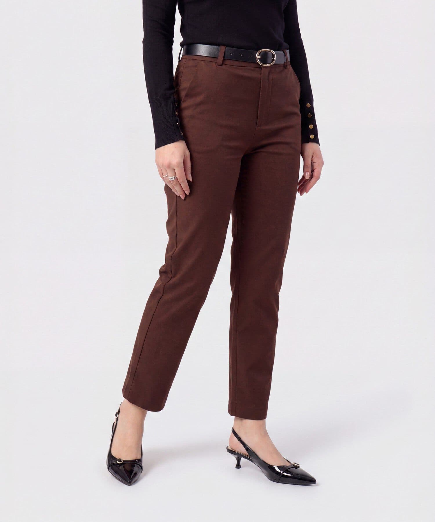 Pantalón Violeta Fluido café para mujer, vista principal